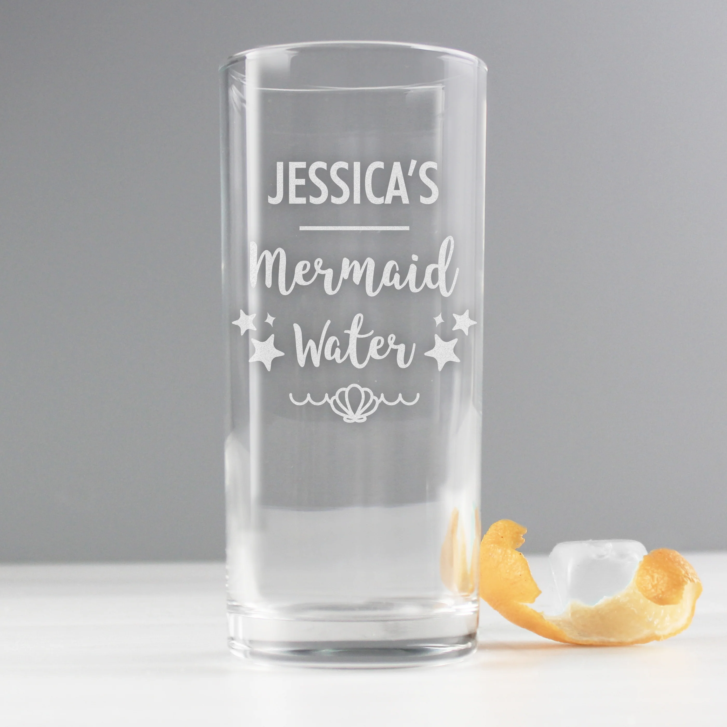 Personalised Mermaid Water Hi Ball Glass