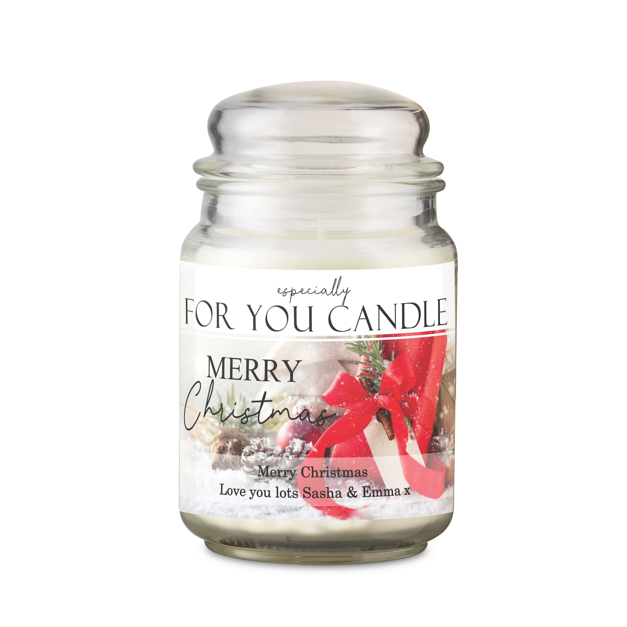 Personalised Merry Christmas Large Scented Jar Candle - Image 4