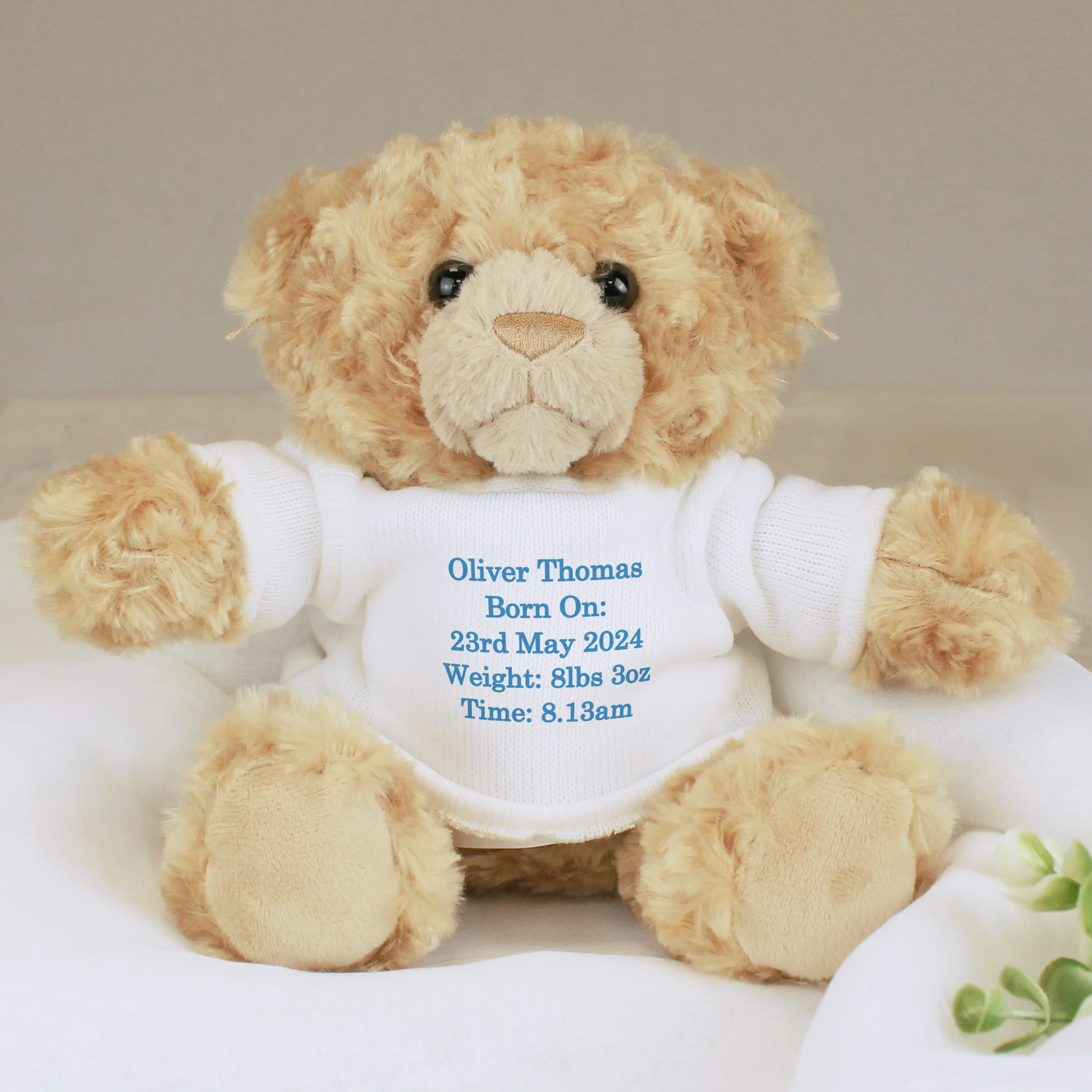 Personalised Message Teddy Bear - Blue - Image 2