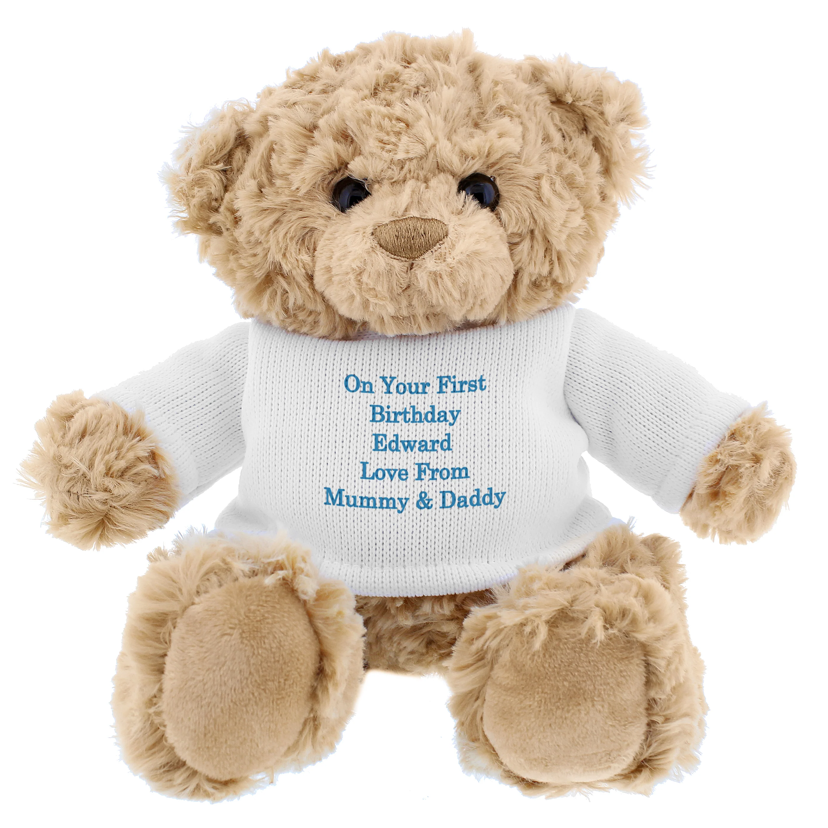 Personalised Message Teddy Bear - Blue - Image 5
