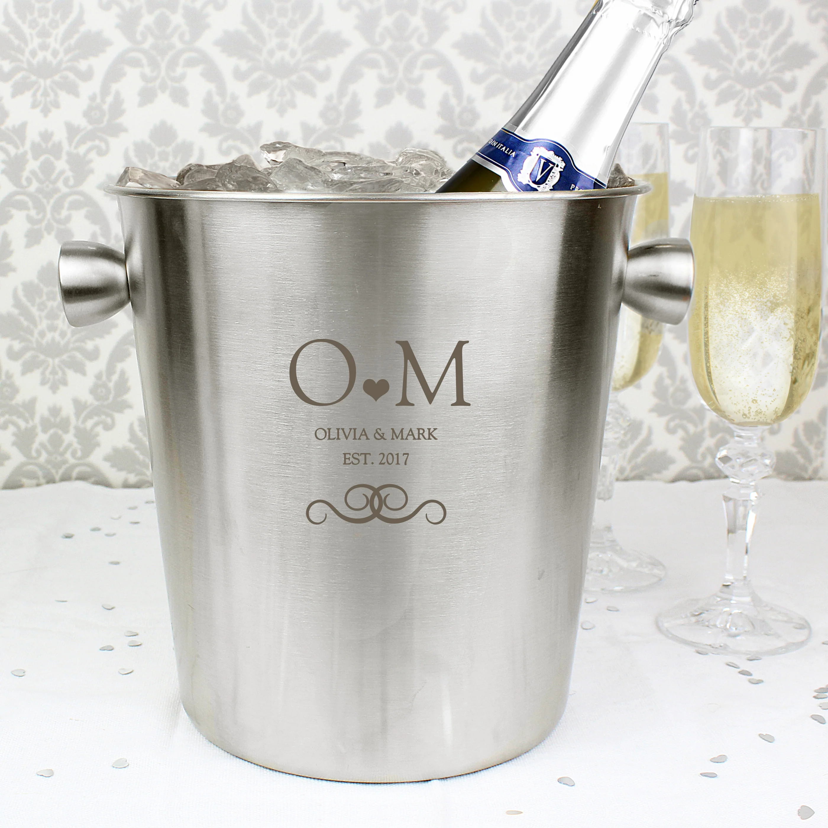 Personalised Monogram Stainless Steel Ice Bucket - Image 3