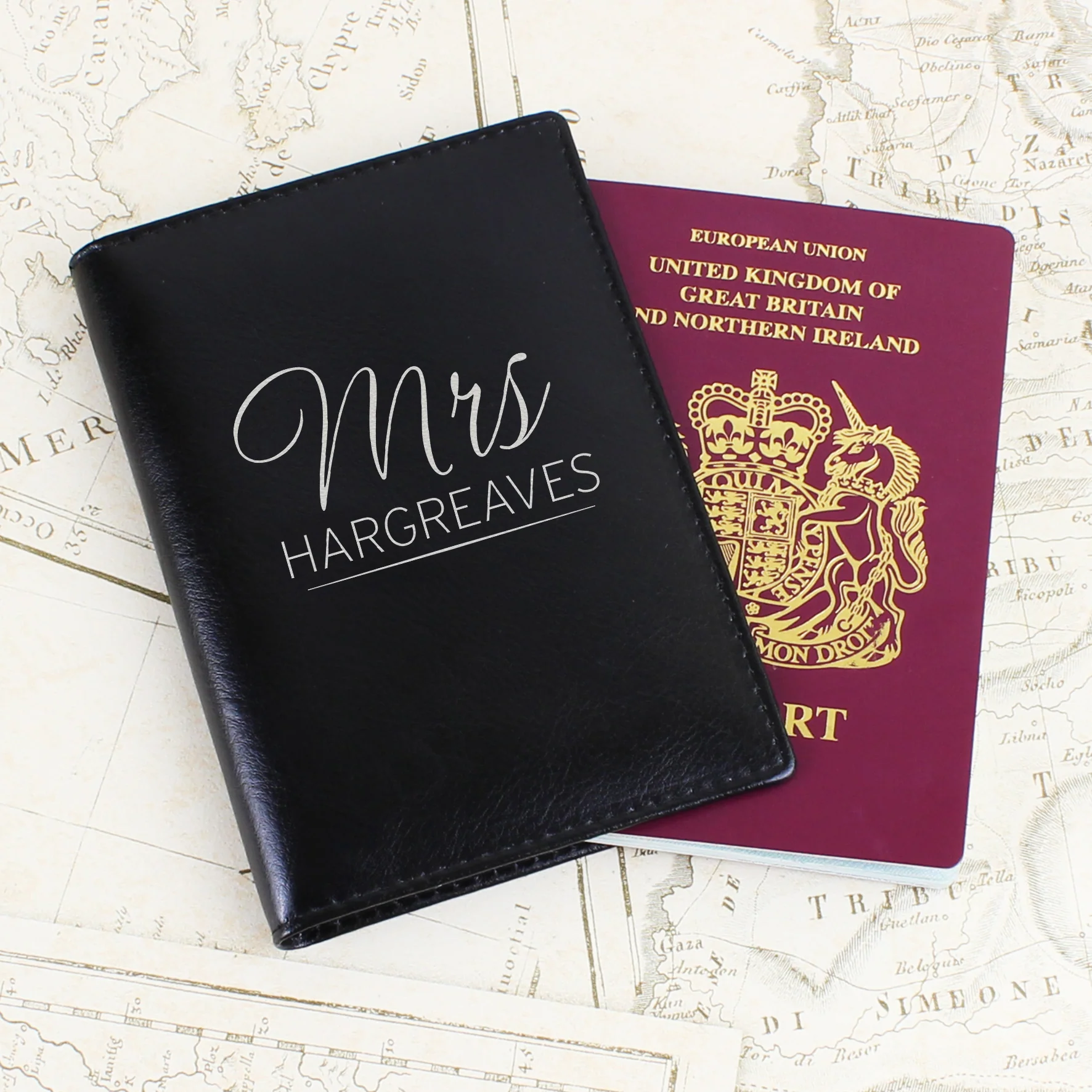 Personalised Mr & Mrs Black Passport Holders - Image 3