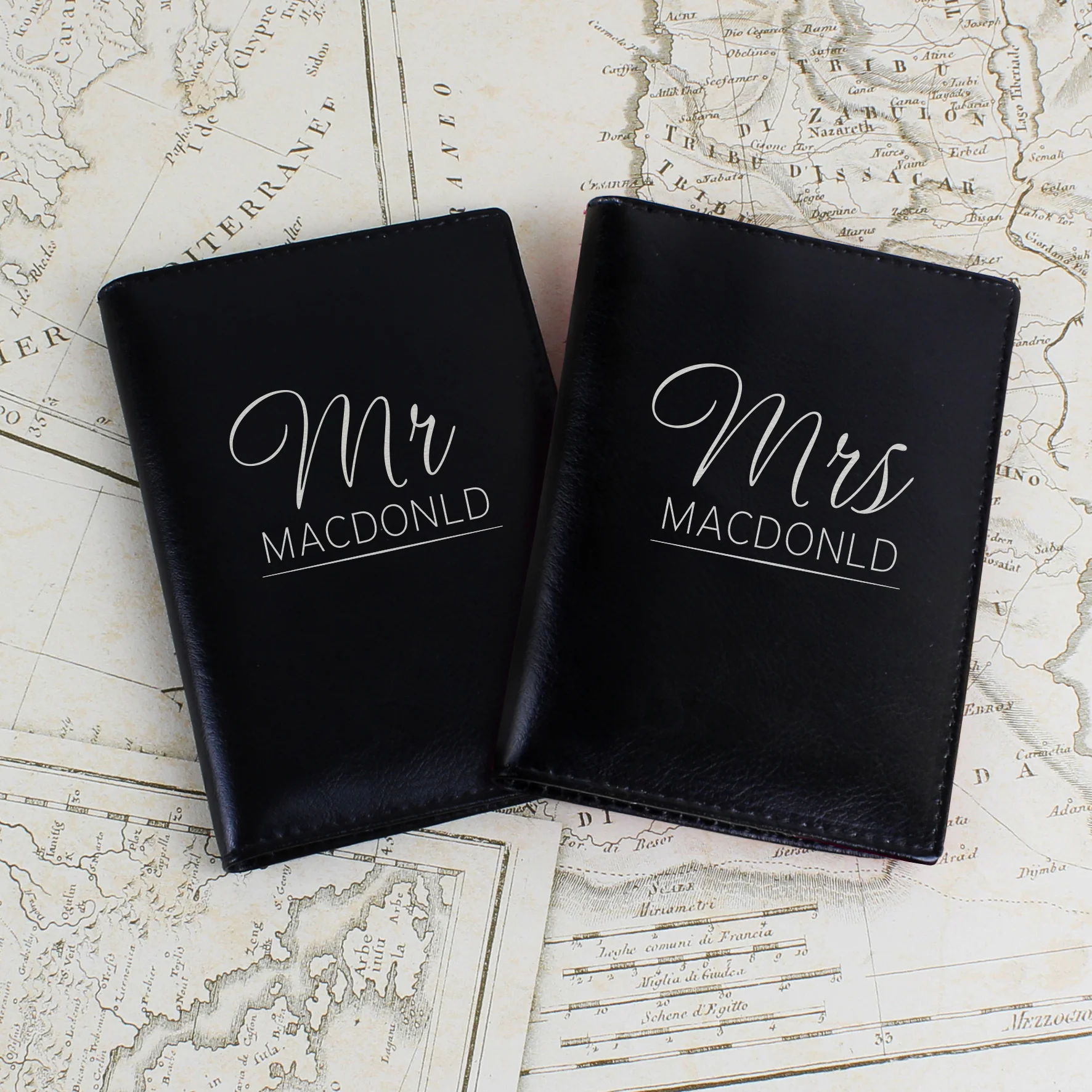 Personalised Mr & Mrs Black Passport Holders - Image 4