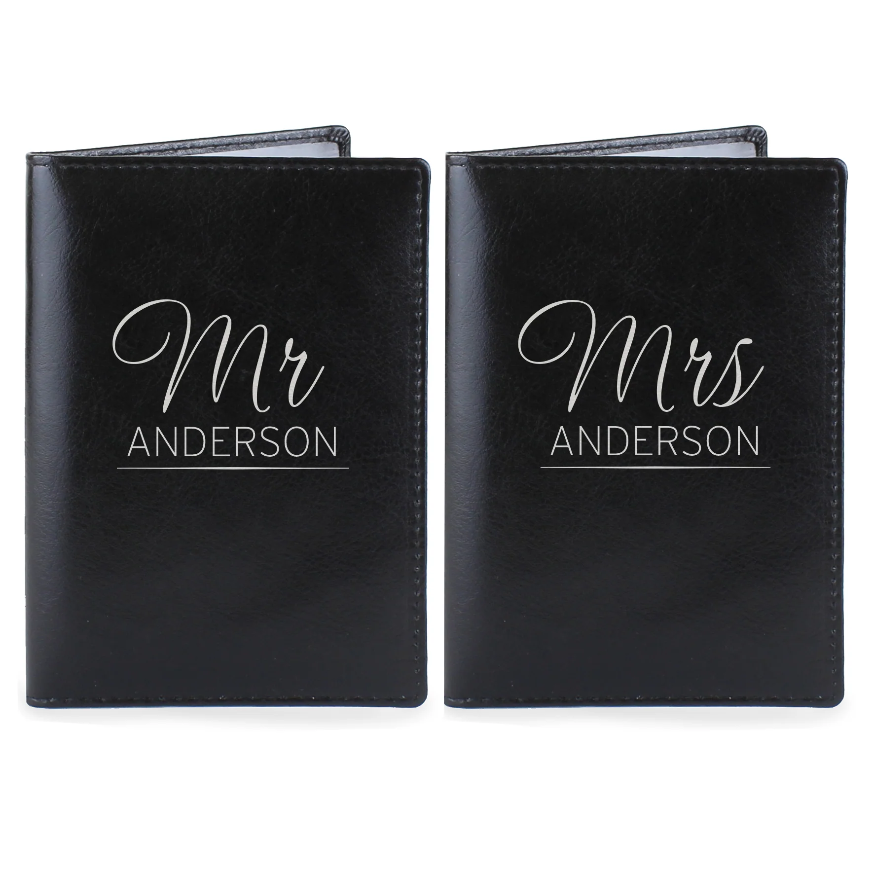 Personalised Mr & Mrs Black Passport Holders - Image 5