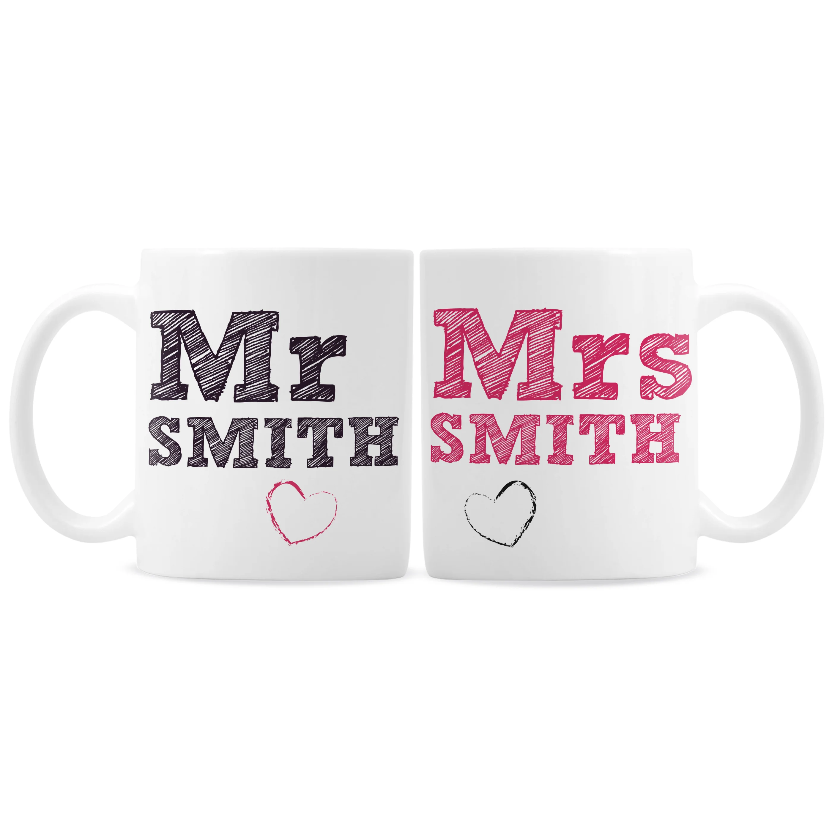 Personalised Mr & Mrs Sketch Mug Set - Image 5