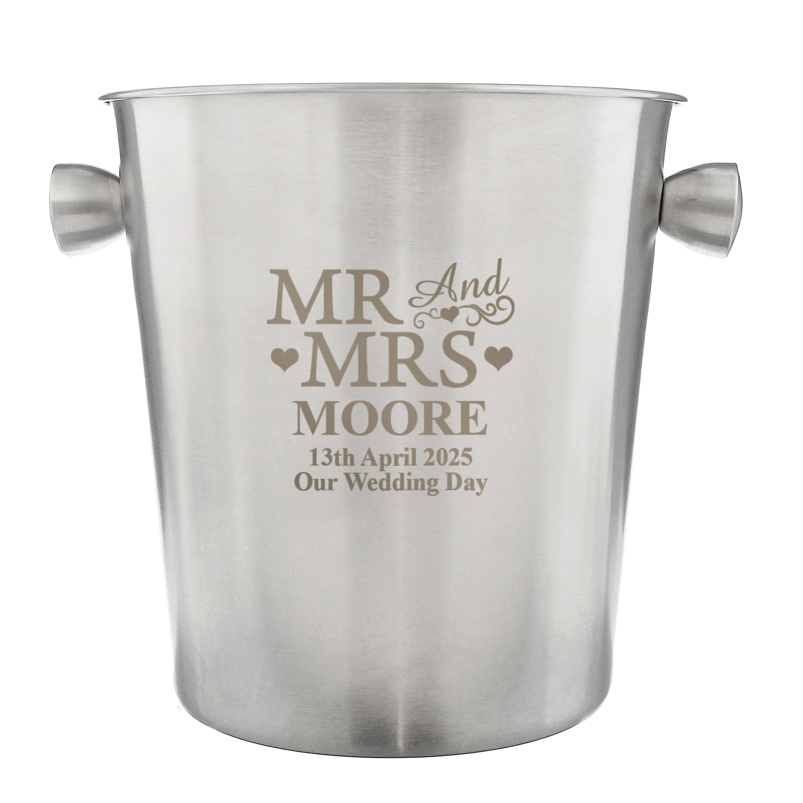 Personalised Mr & Mrs Stainless Steel Ice Bucket - Image 4