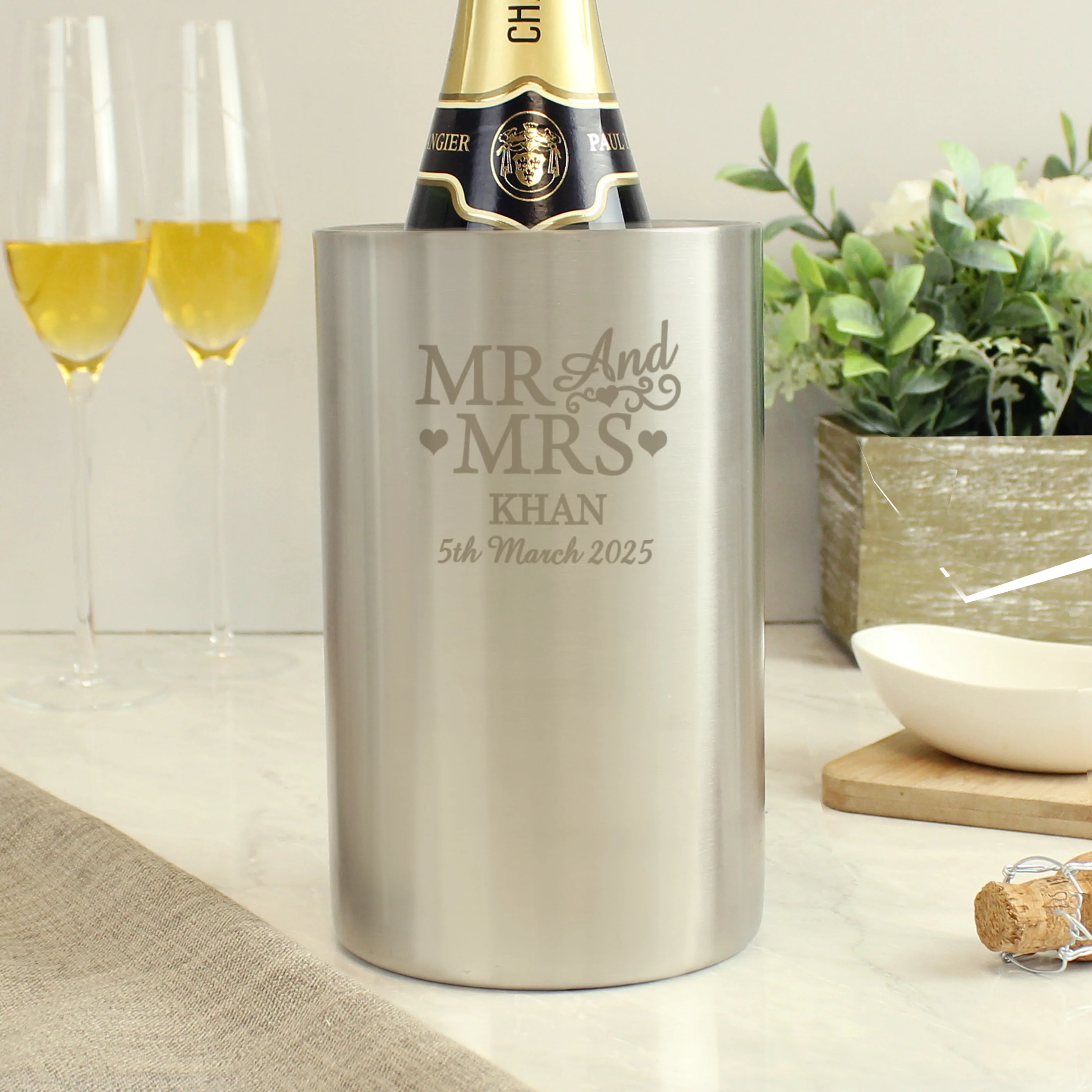 Personalised Mr & Mrs Wine Cooler - Image 2