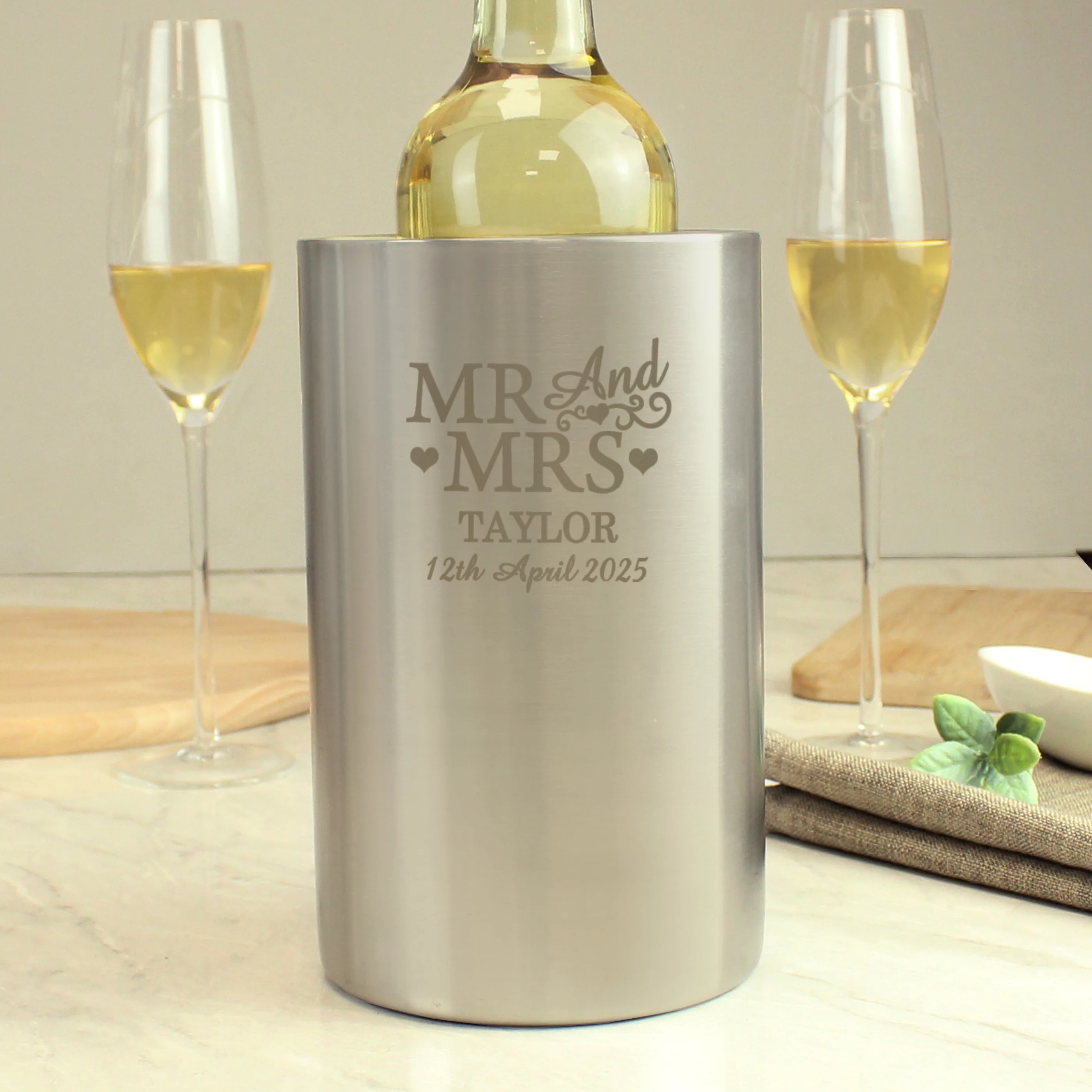 Personalised Mr & Mrs Wine Cooler - Image 3