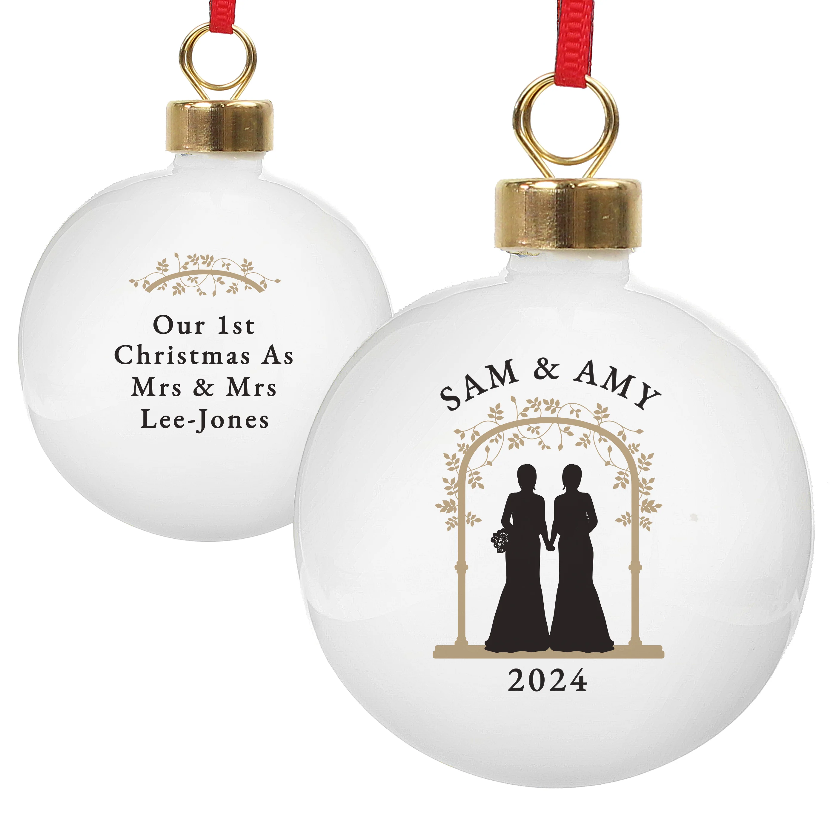 Personalised Mrs & Mrs Bauble - Image 5