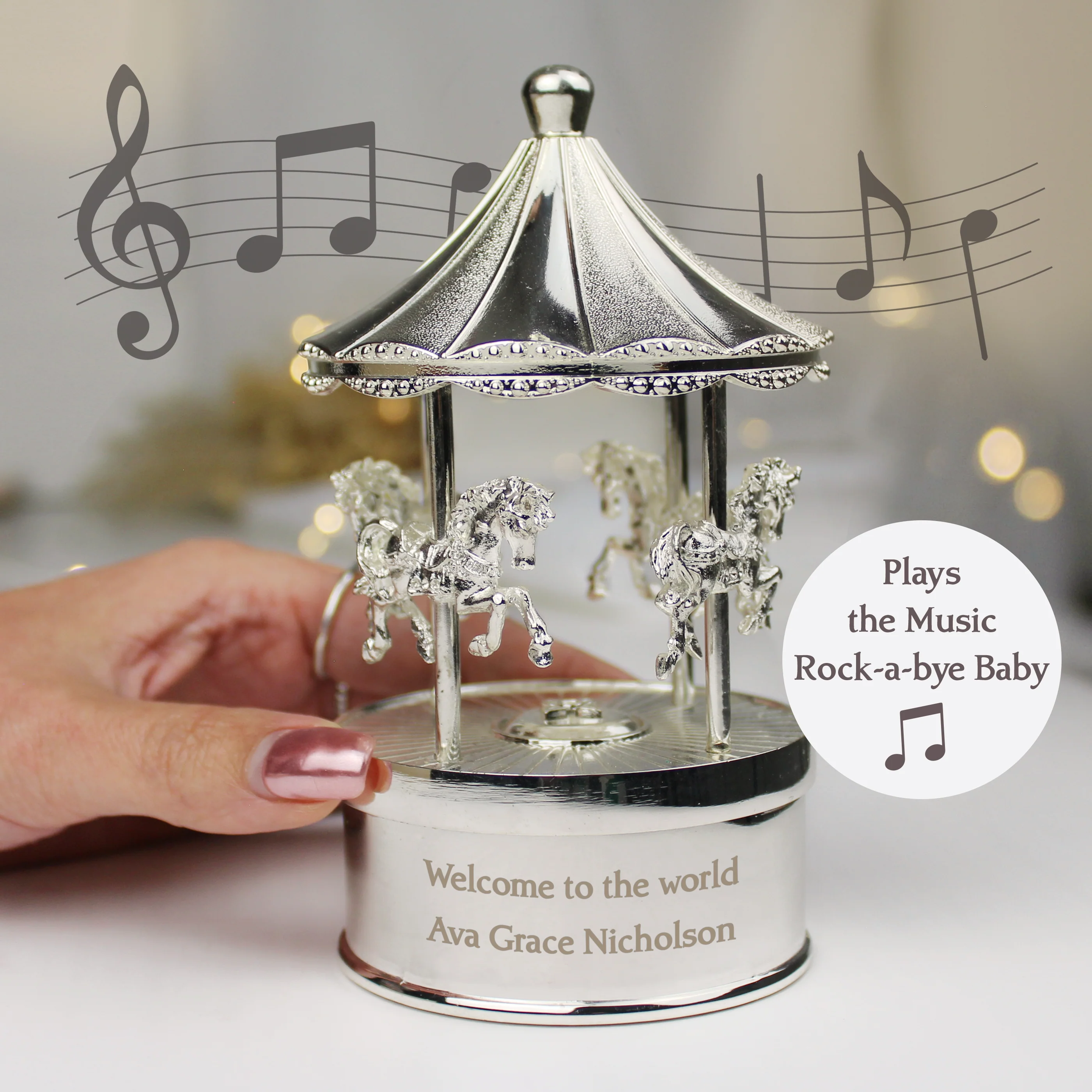 Personalised Musical Carousel Ornament - Image 3