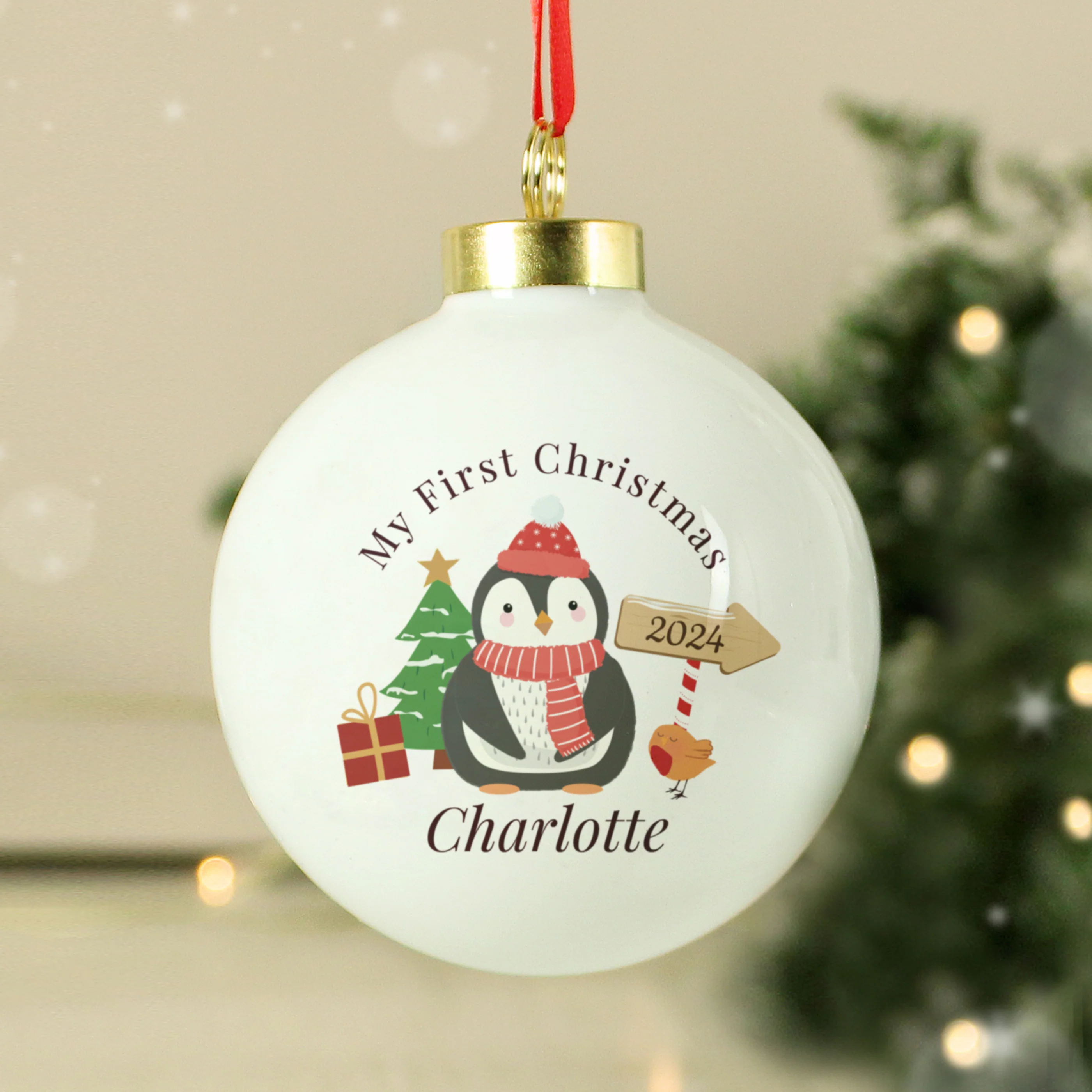 Personalised My 1st Christmas Penguin Bauble - Image 2
