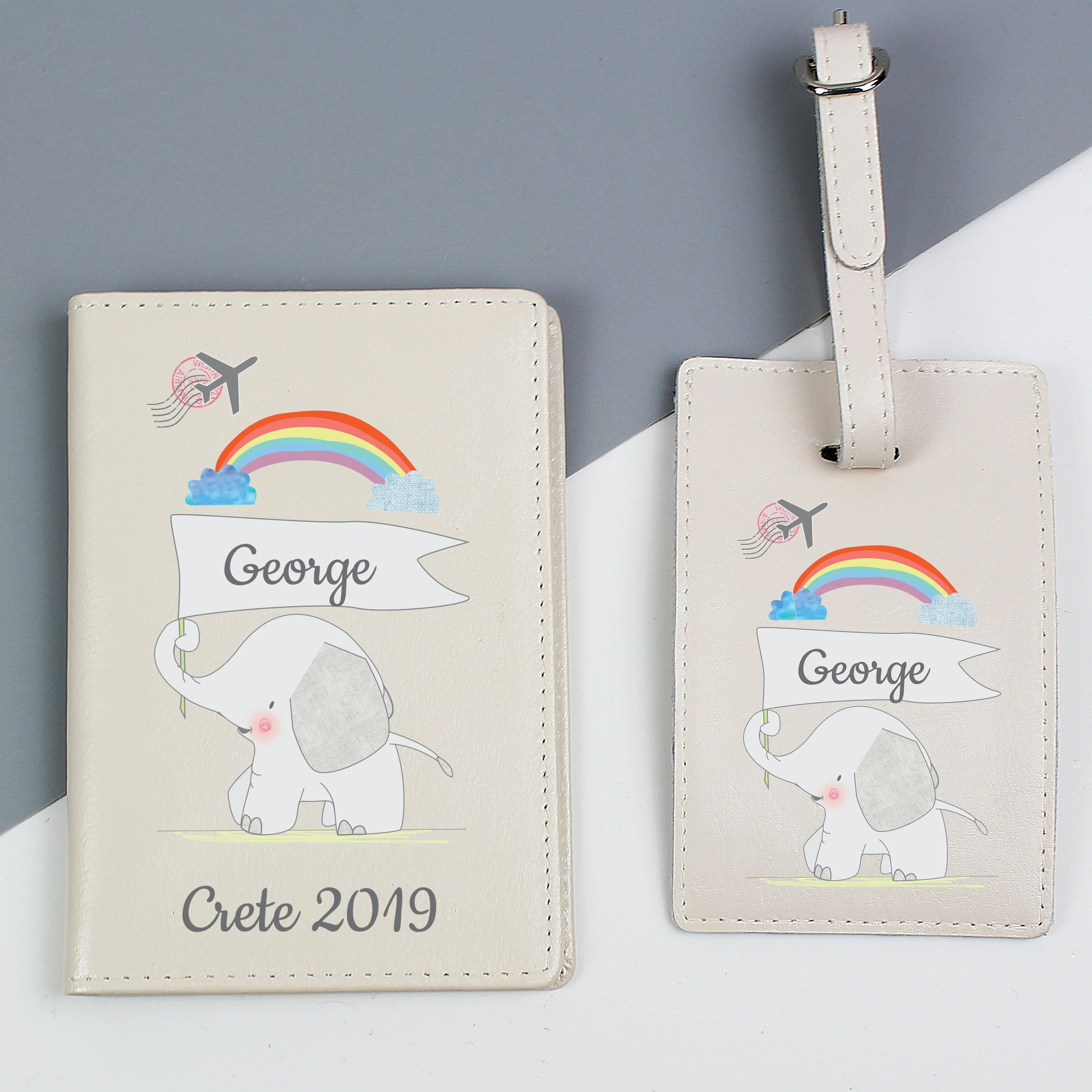 Personalised My 1st Cream Passport Holder & Luggage Tag Set - Image 4