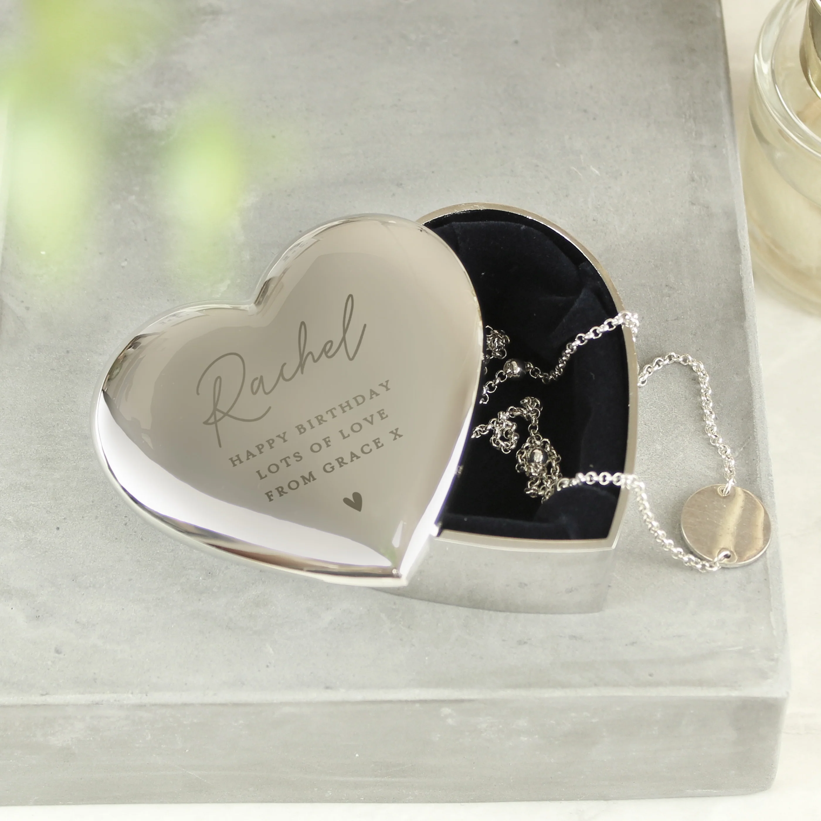 Personalised Name and Message Heart Trinket Box - Image 6