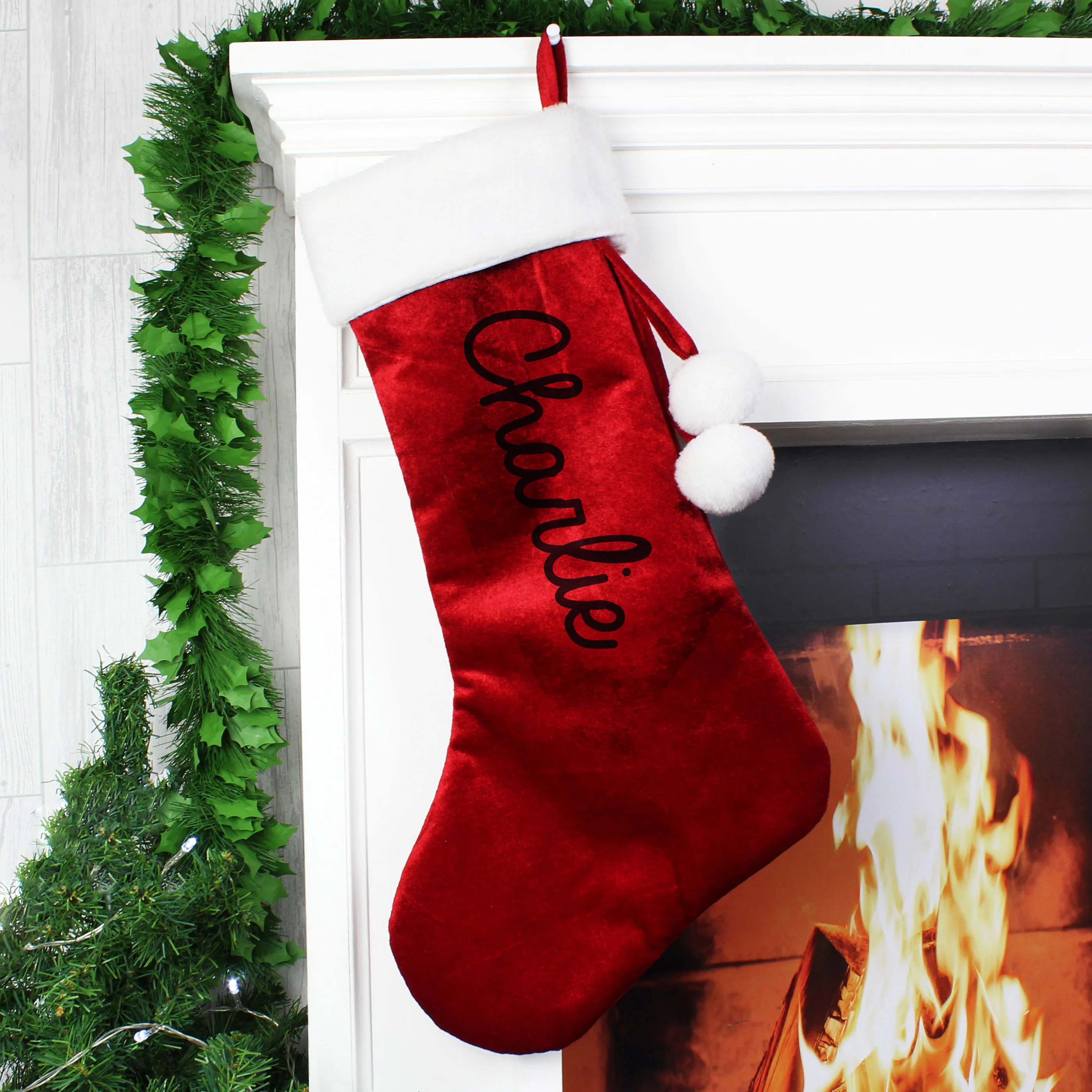 Personalised Name Only Red Stocking - Image 2