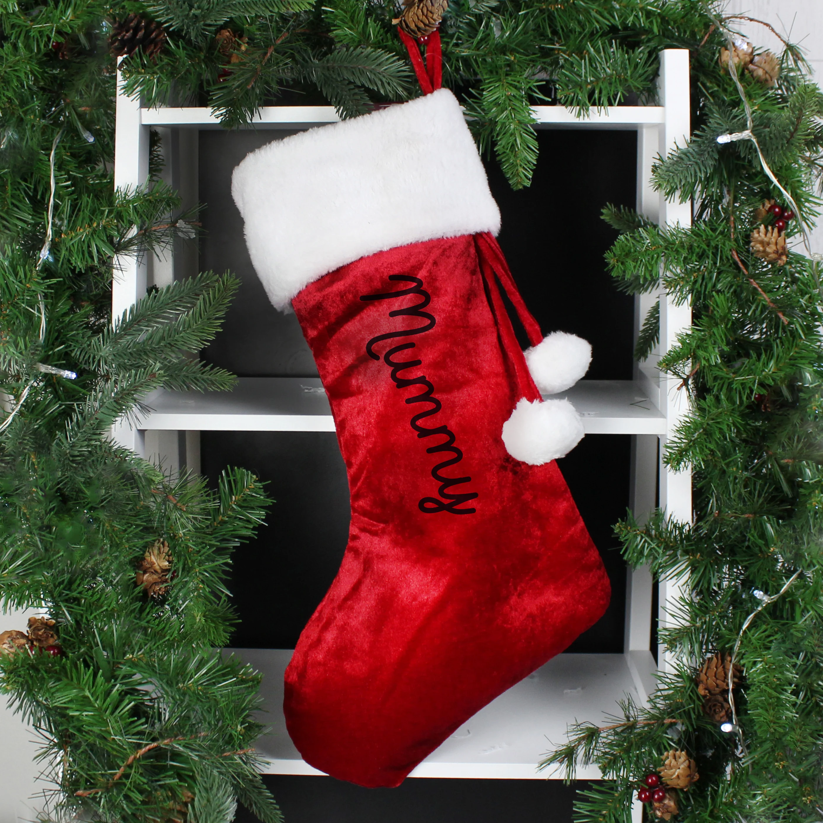 Personalised Name Only Red Stocking - Image 4