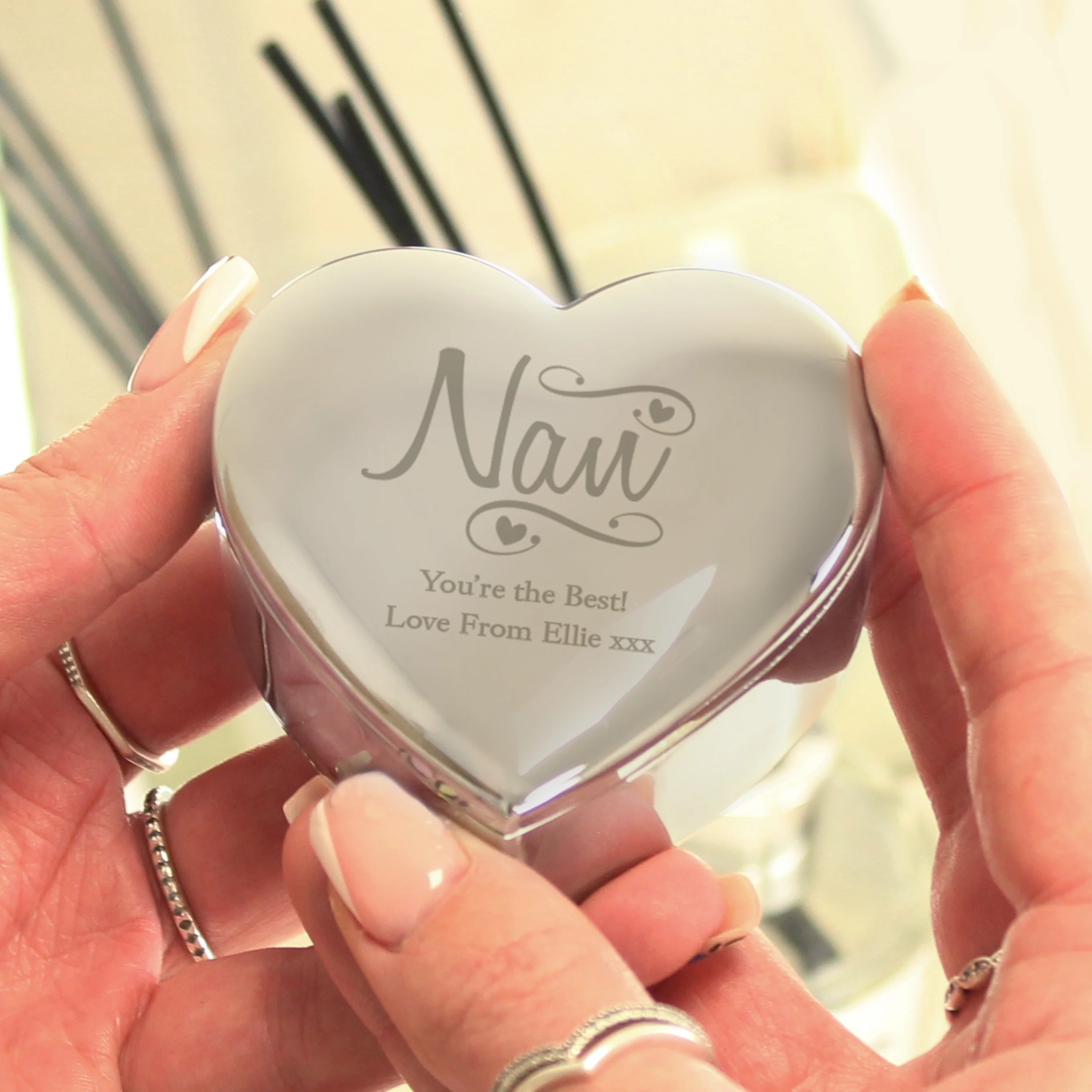 Personalised Nan Swirls & Hearts Trinket Box - Image 4