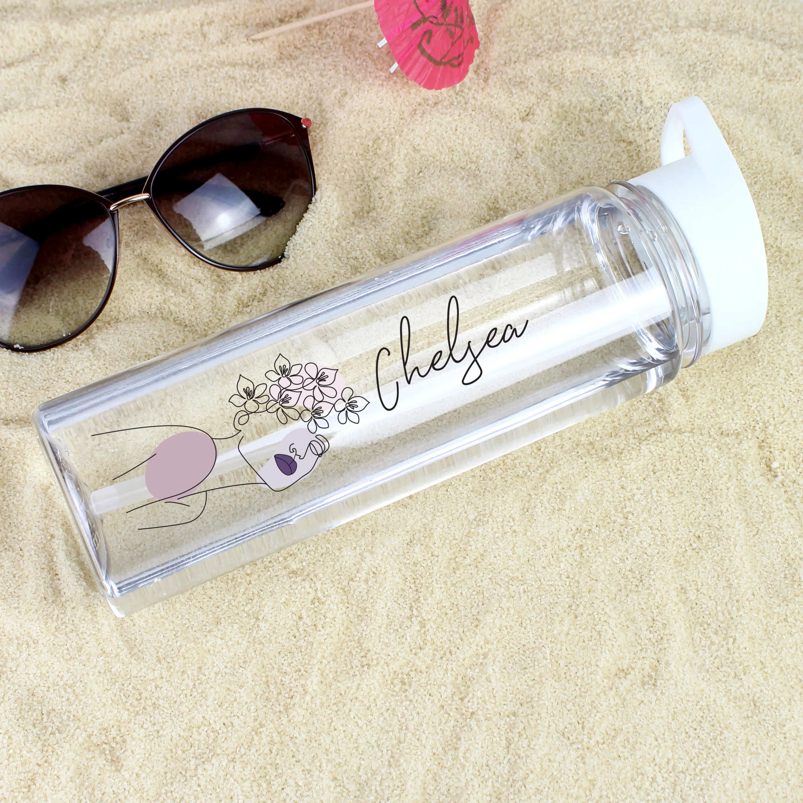 Personalised Natalia Line Art Water Bottle - Image 3