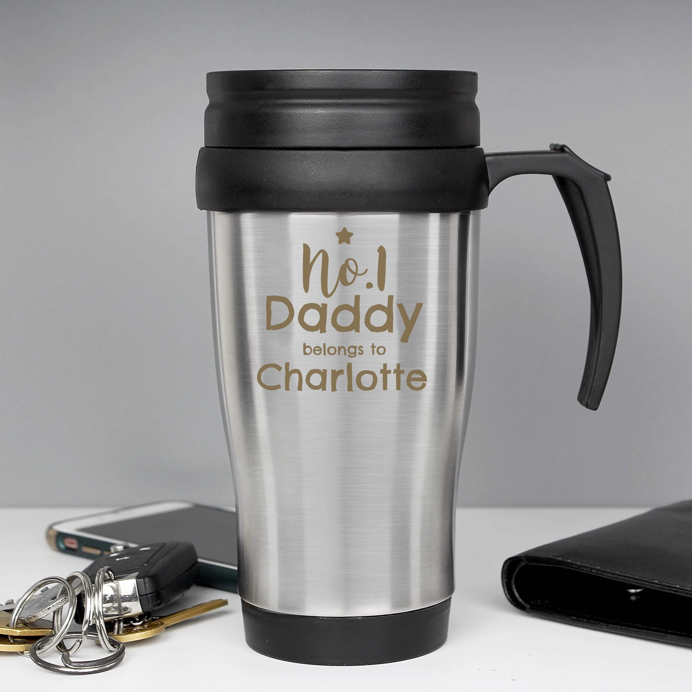 Personalised No.1 Daddy Travel Mug - Image 3