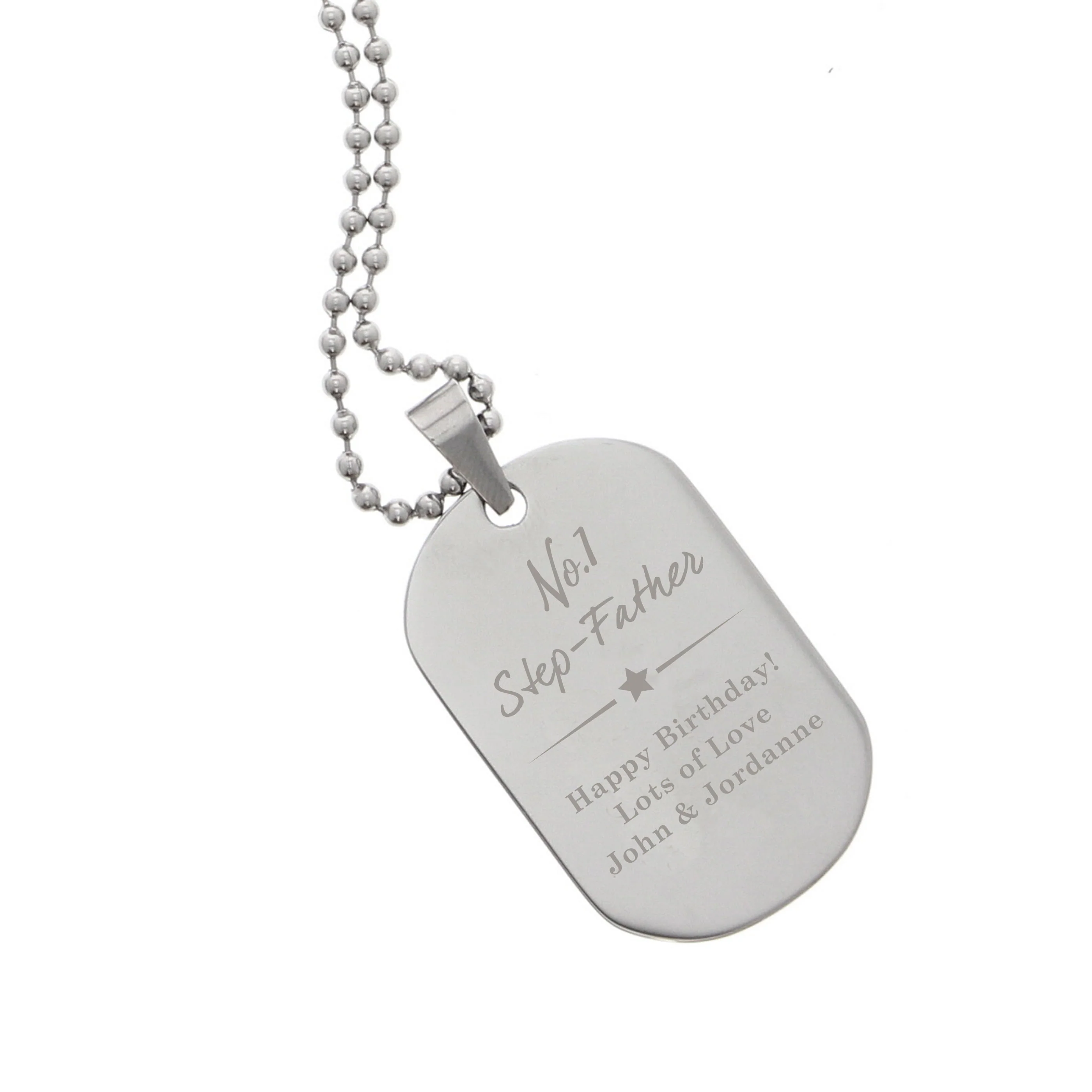 Personalised No.1 Stainless Steel Dog Tag Necklace - Image 2