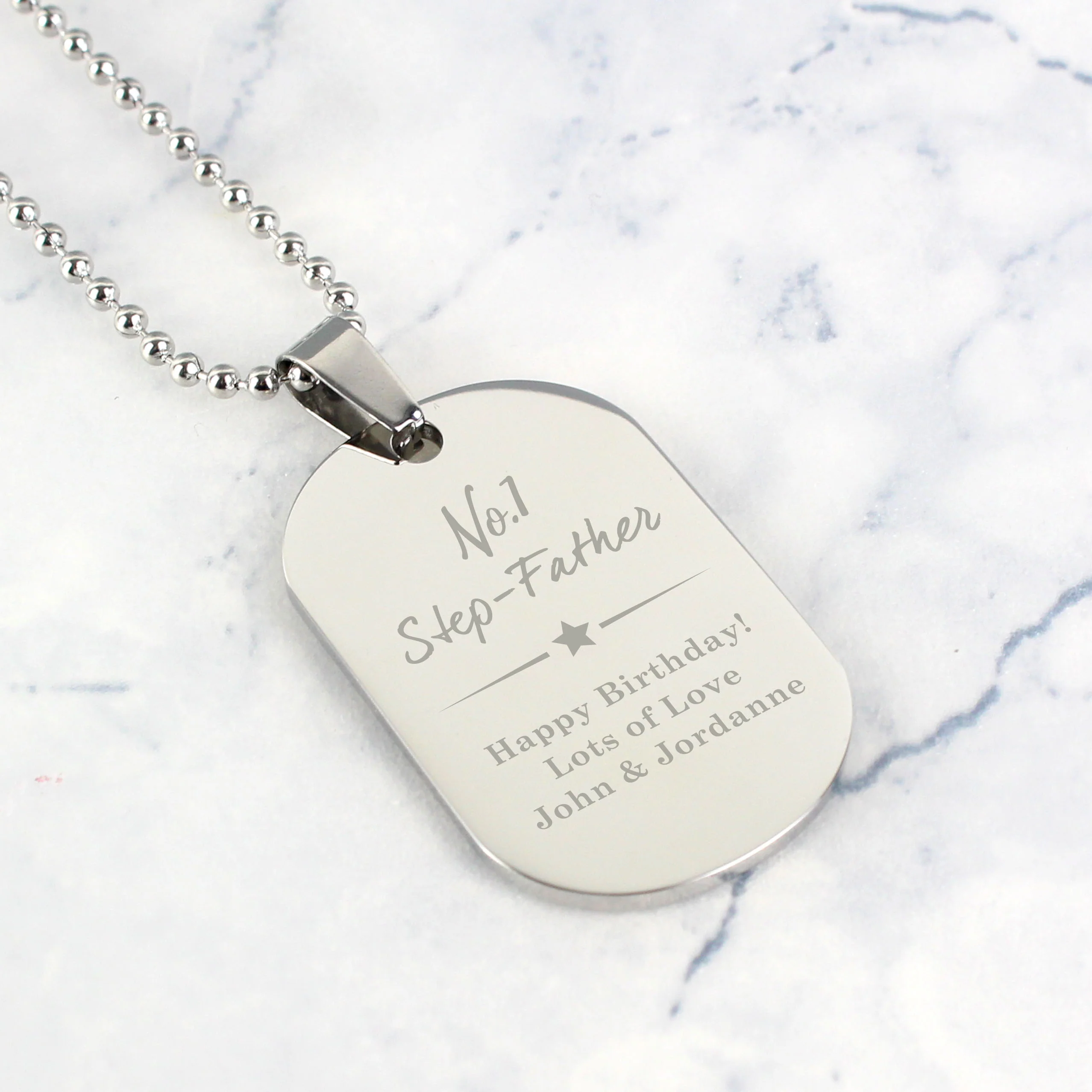Personalised No.1 Stainless Steel Dog Tag Necklace - Image 3