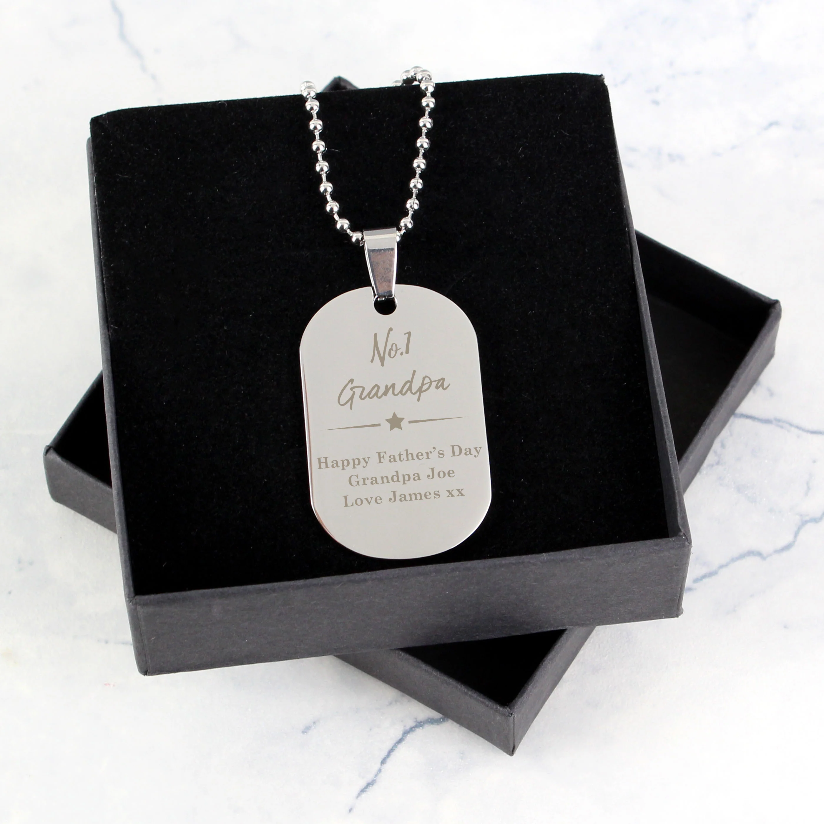 Personalised No.1 Stainless Steel Dog Tag Necklace - Image 6