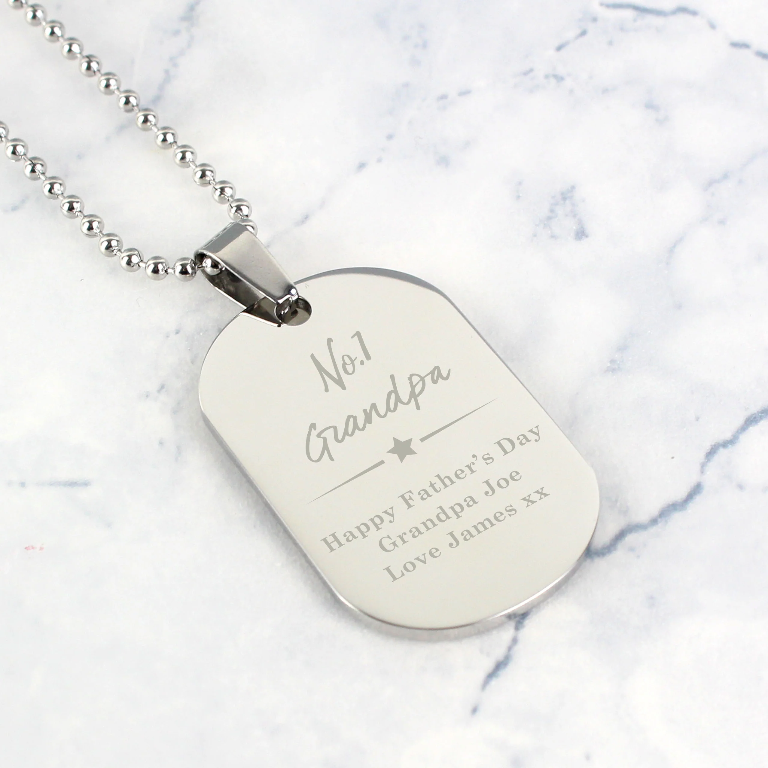 Personalised No.1 Stainless Steel Dog Tag Necklace - Image 7