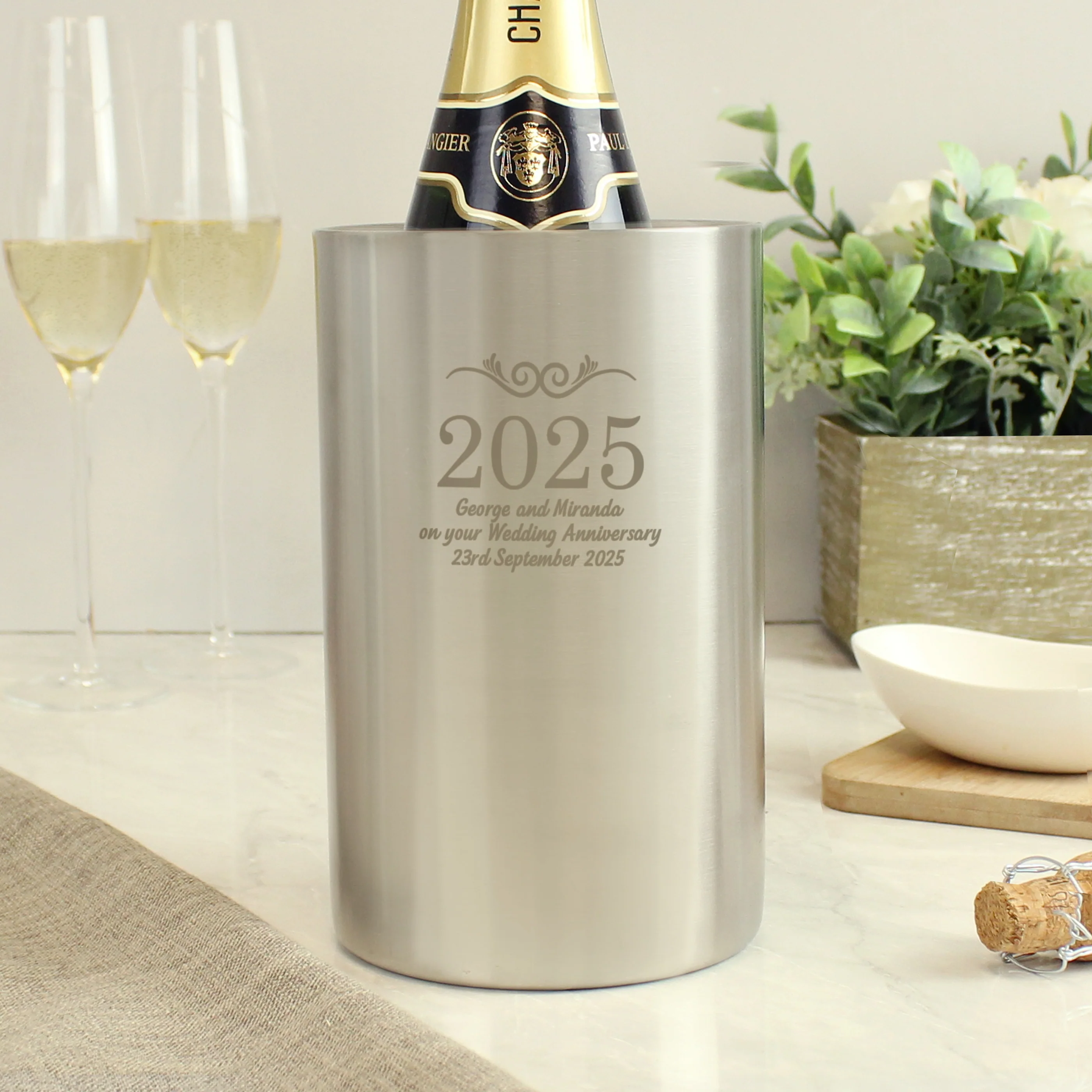 Personalised Number Frame Wine Cooler - Image 2