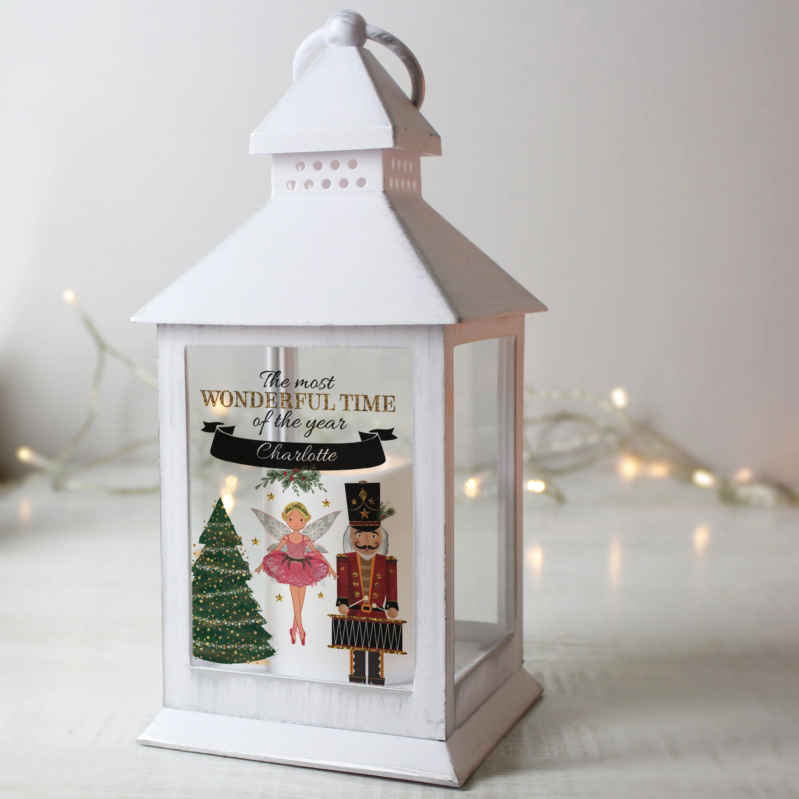 Personalised Nutcracker White Lantern - Image 2