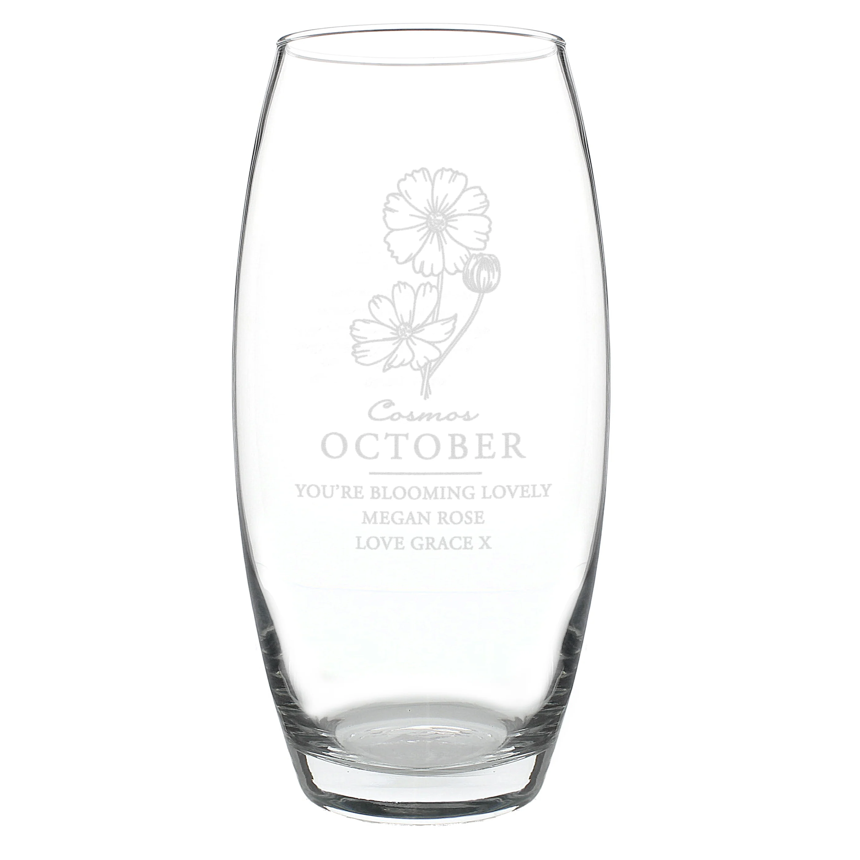 Personalised October Birth Flower Bullet Vase - Image 5