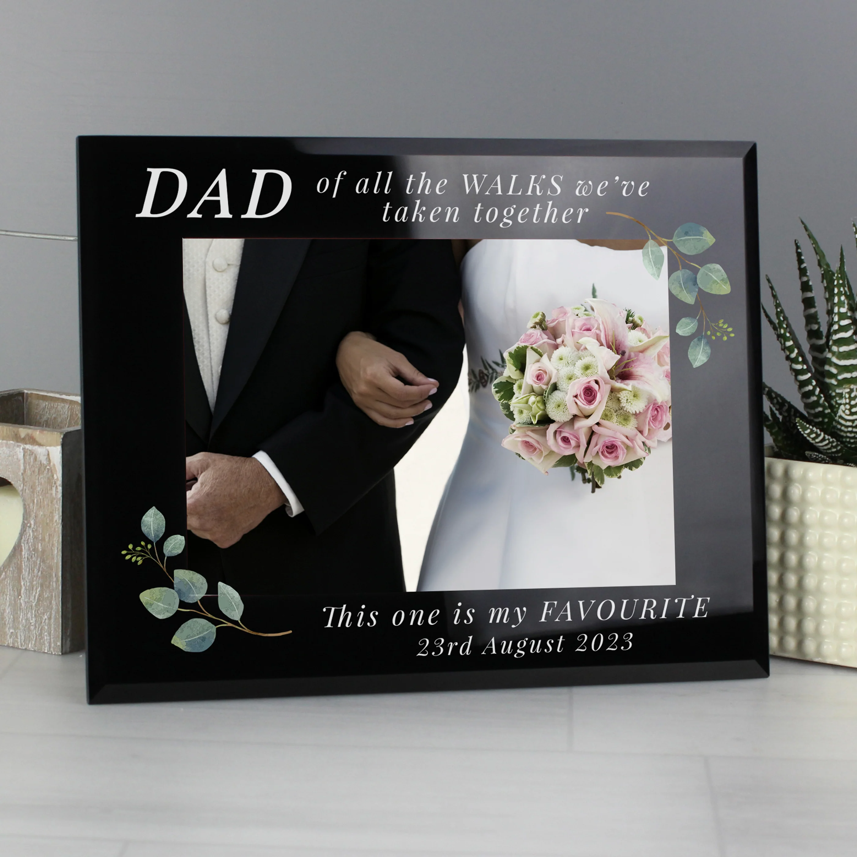 Personalised 'Of All The Walks' 5x7 Glass Wedding Frame - Image 2