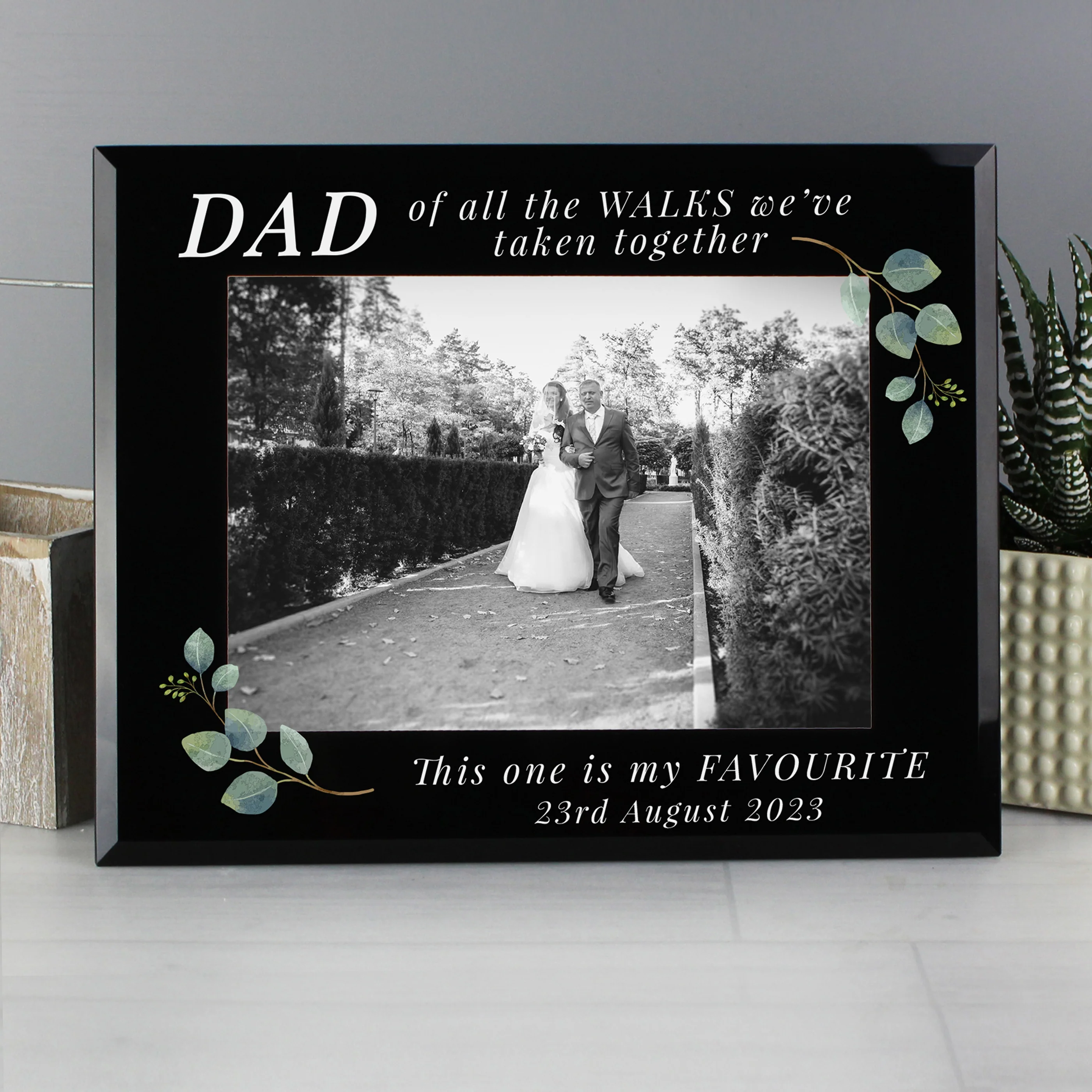 Personalised 'Of All The Walks' 5x7 Glass Wedding Frame - Image 3