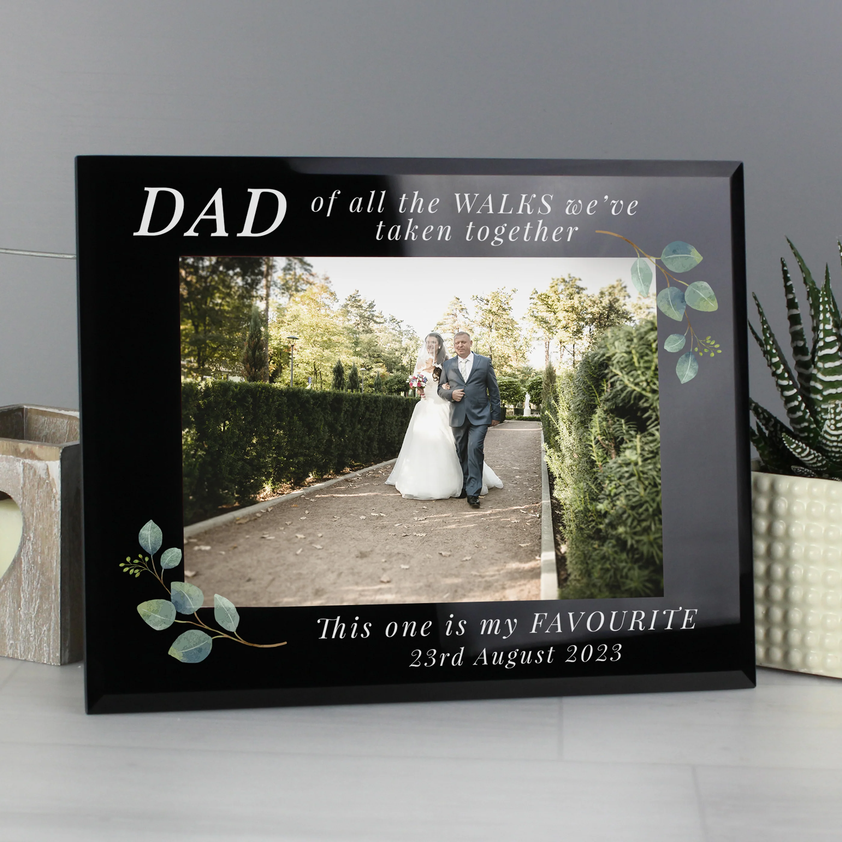 Personalised 'Of All The Walks' 5x7 Glass Wedding Frame - Image 4