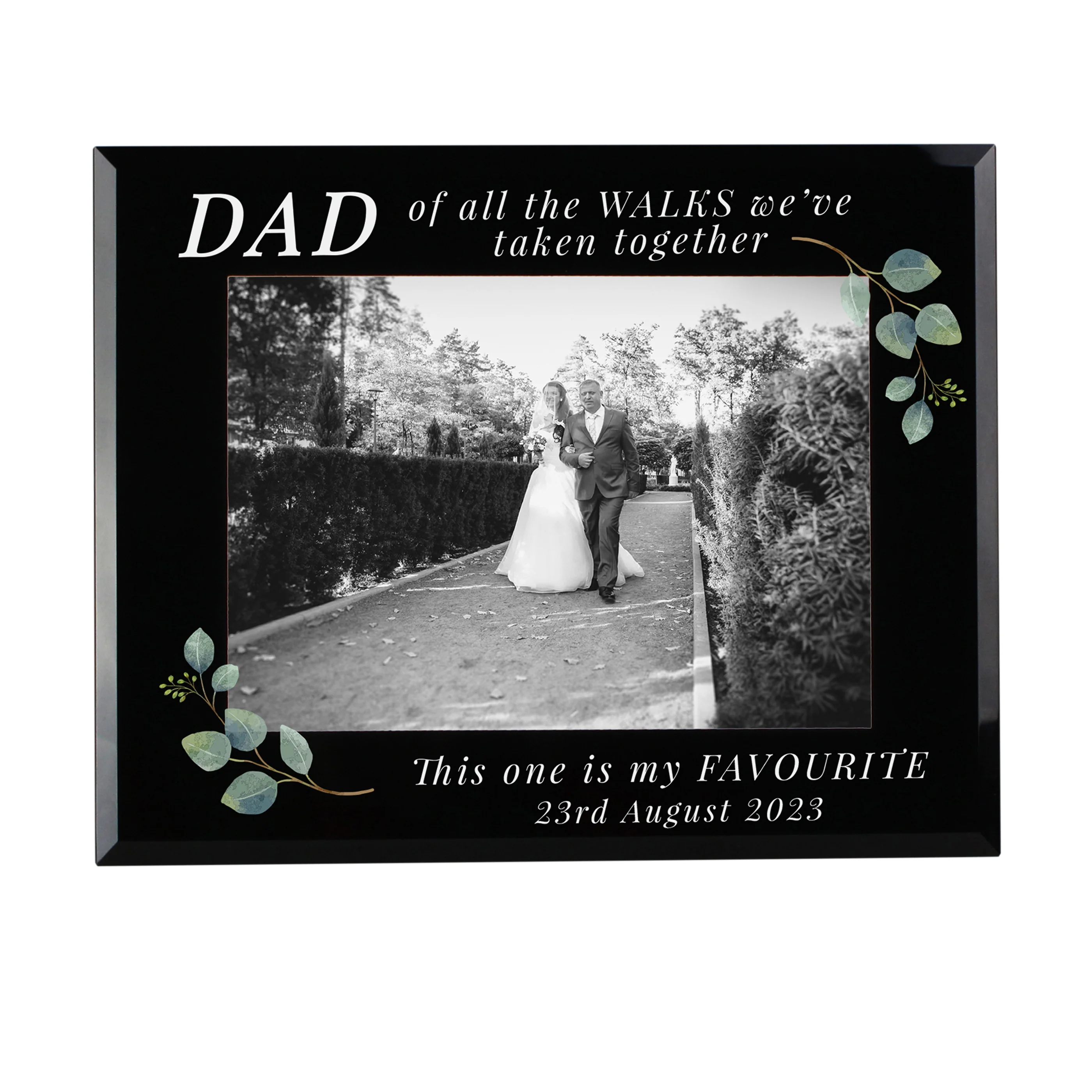 Personalised 'Of All The Walks' 5x7 Glass Wedding Frame - Image 5