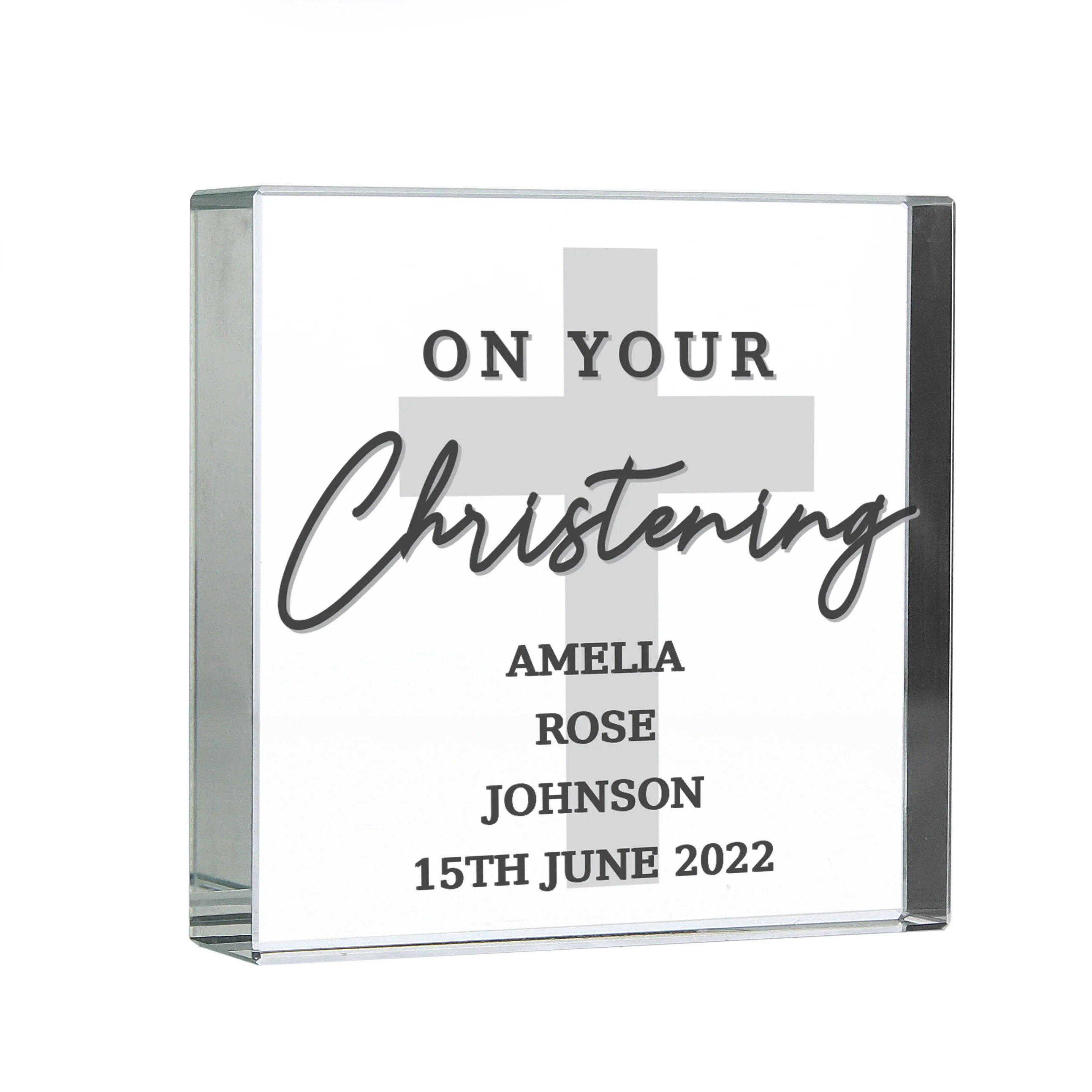 Personalised On Your Christening Crystal Token - Image 3