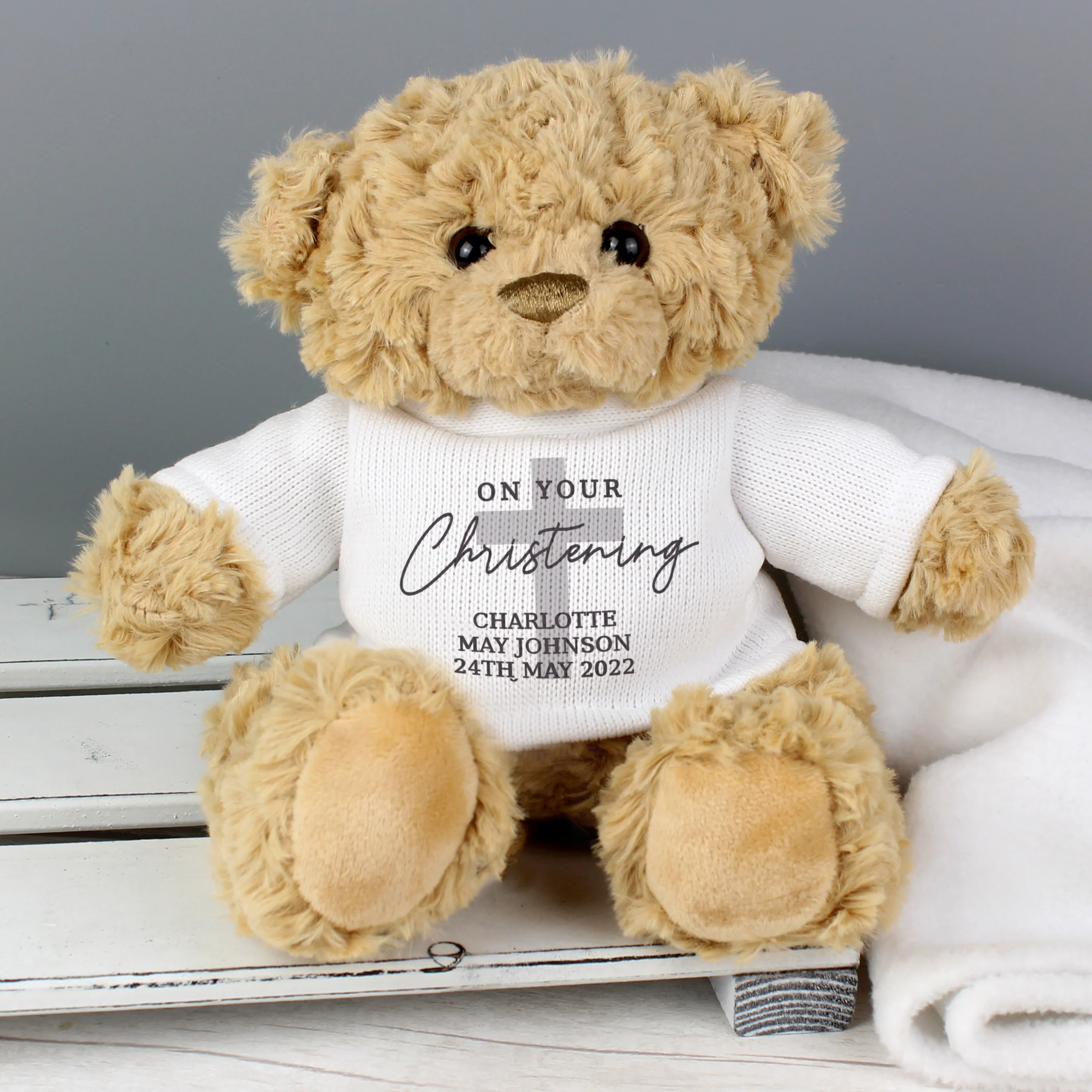 Personalised On Your Christening Teddy Bear - Image 2