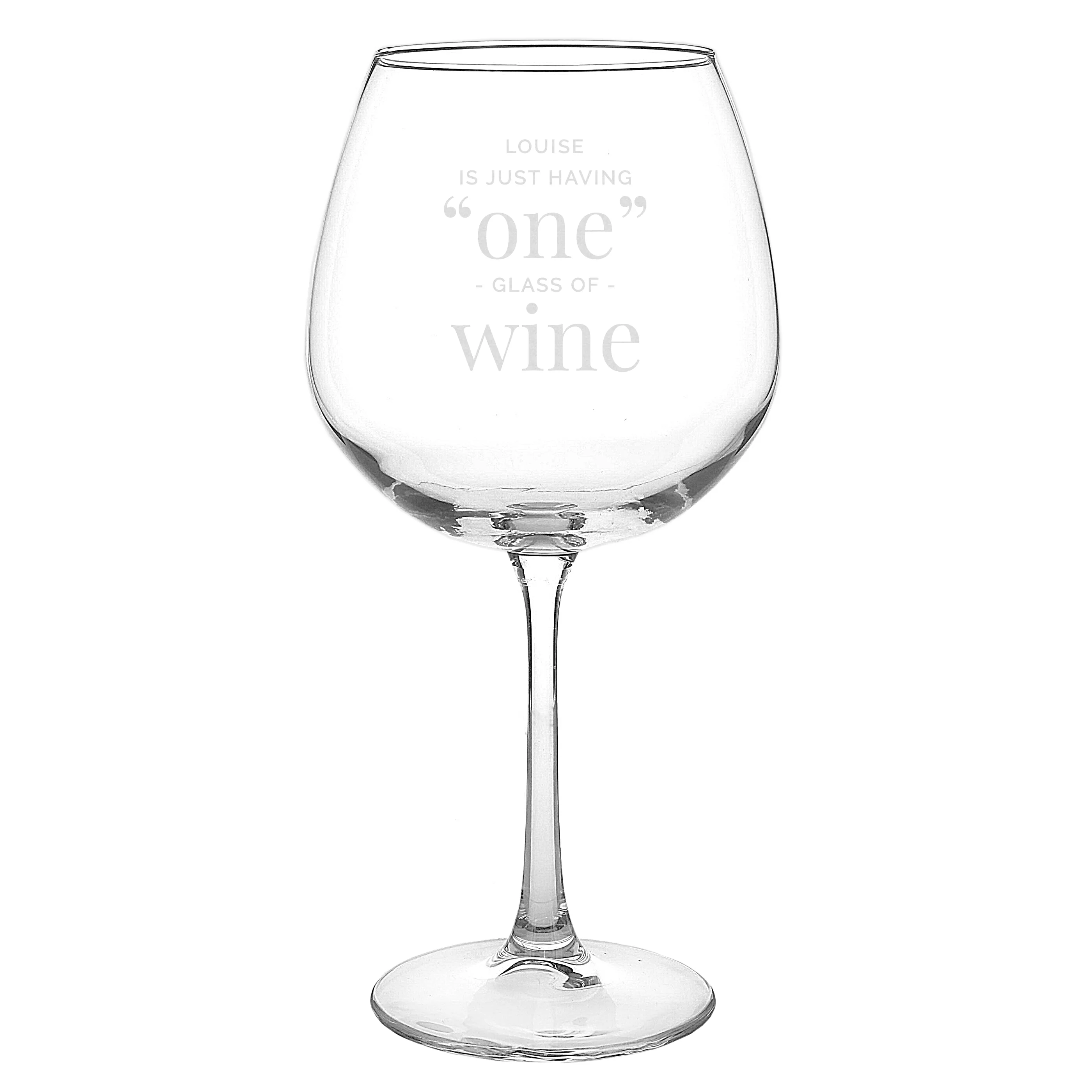 Personalised 'One Glass' Bottle of Wine Glass - Image 2