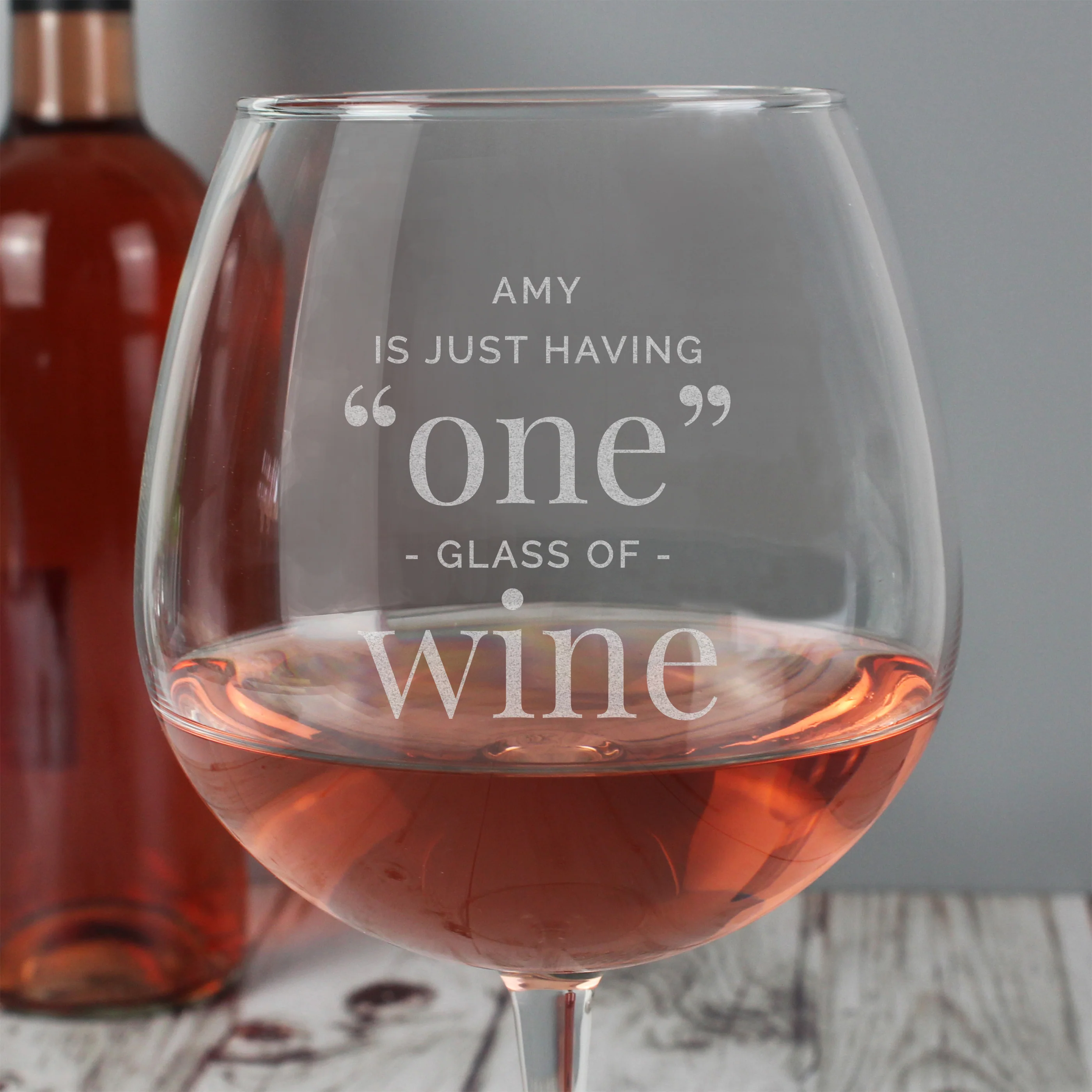 Personalised 'One Glass' Bottle of Wine Glass - Image 4