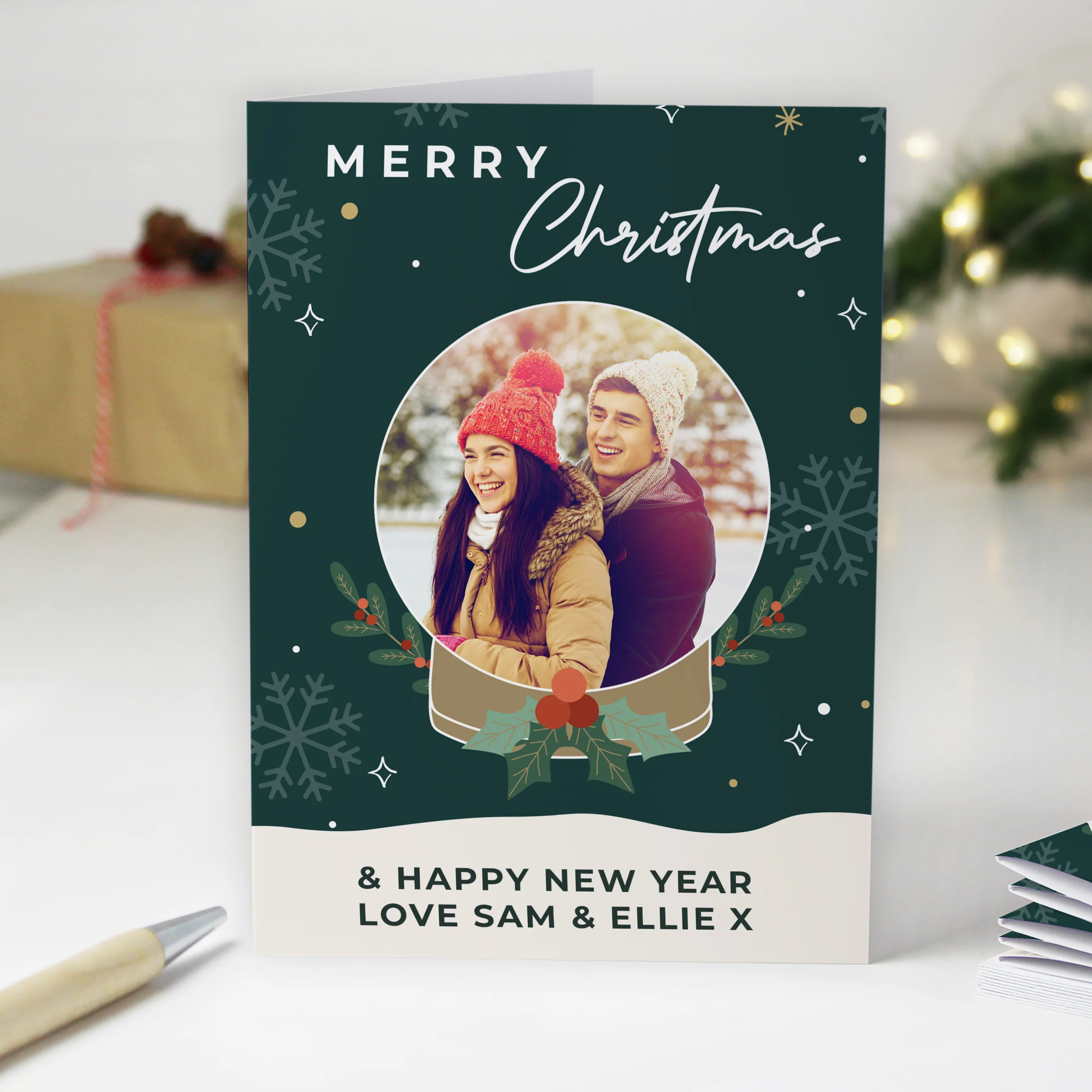 Personalised Pack of 10 Christmas Cards - Photo Upload - Image 2