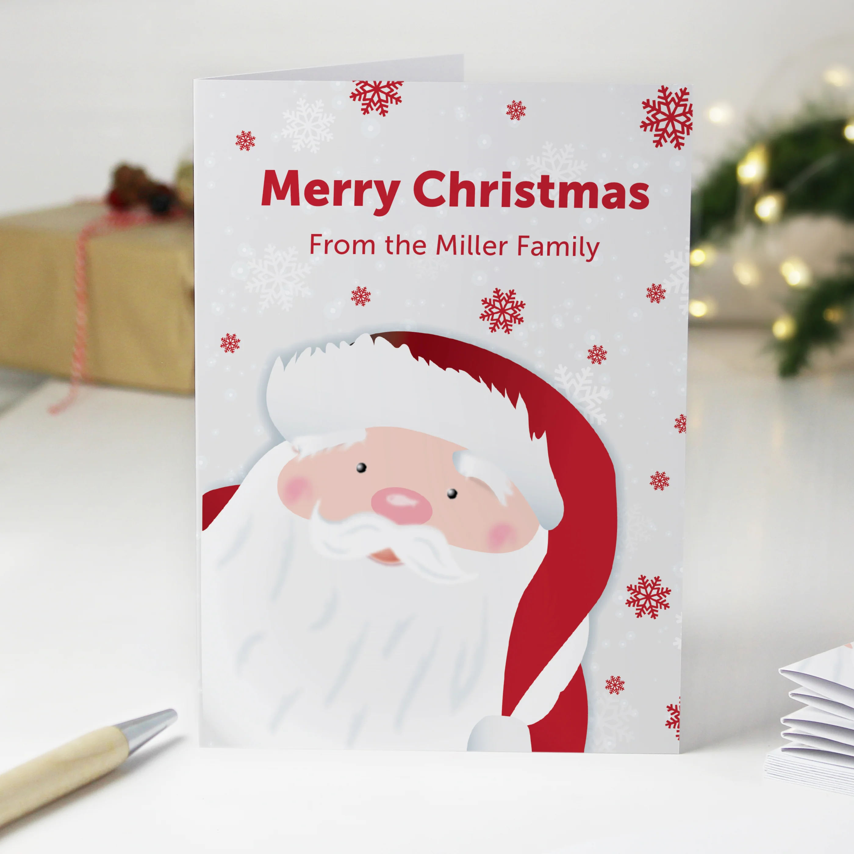 Personalised Pack of 10 Christmas Cards - Santa - Image 2