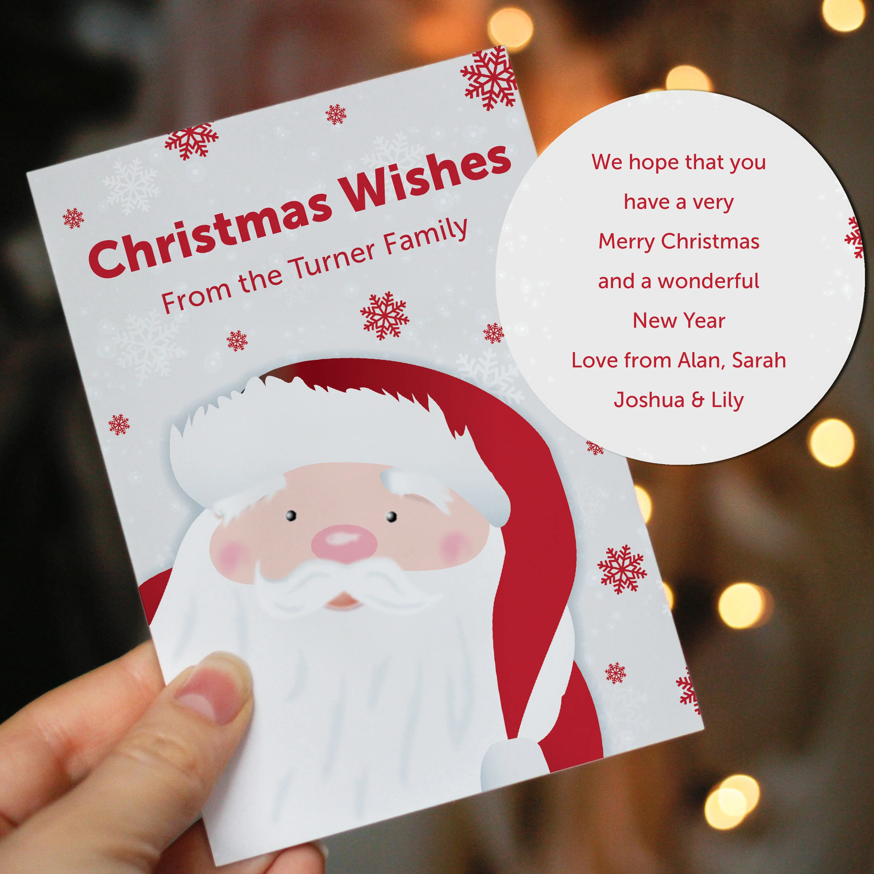 Personalised Pack of 10 Christmas Cards - Santa - Image 3
