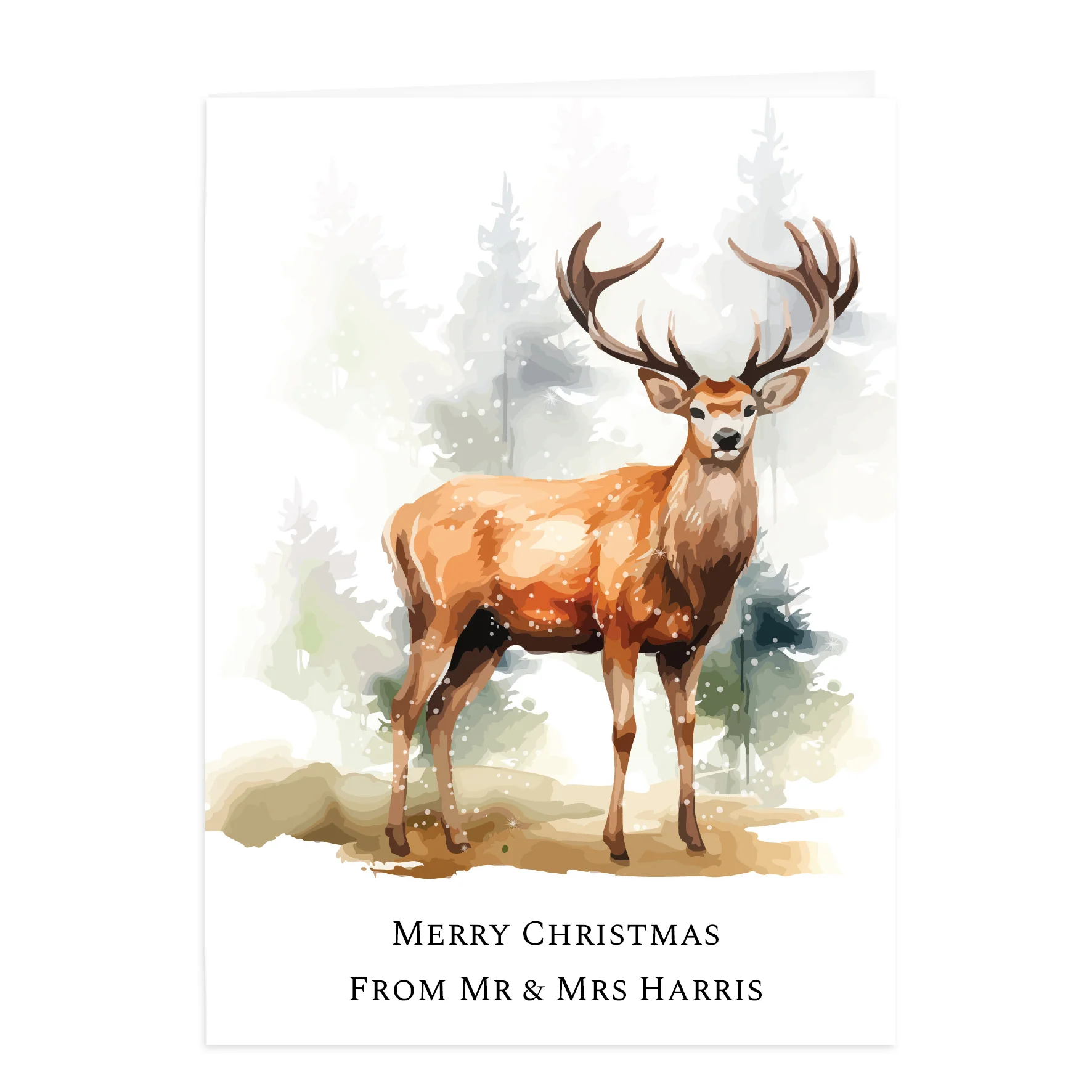 Personalised Pack of 10 Christmas Cards - Stag - Image 5