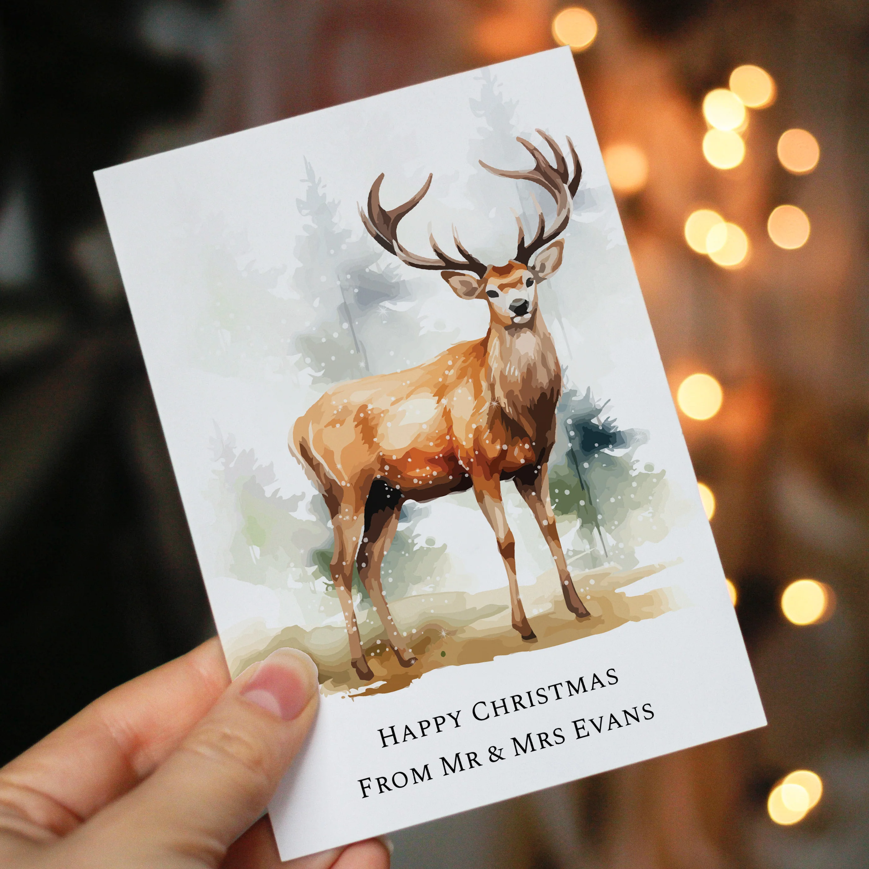 Personalised Pack of 10 Christmas Cards - Stag - Image 6