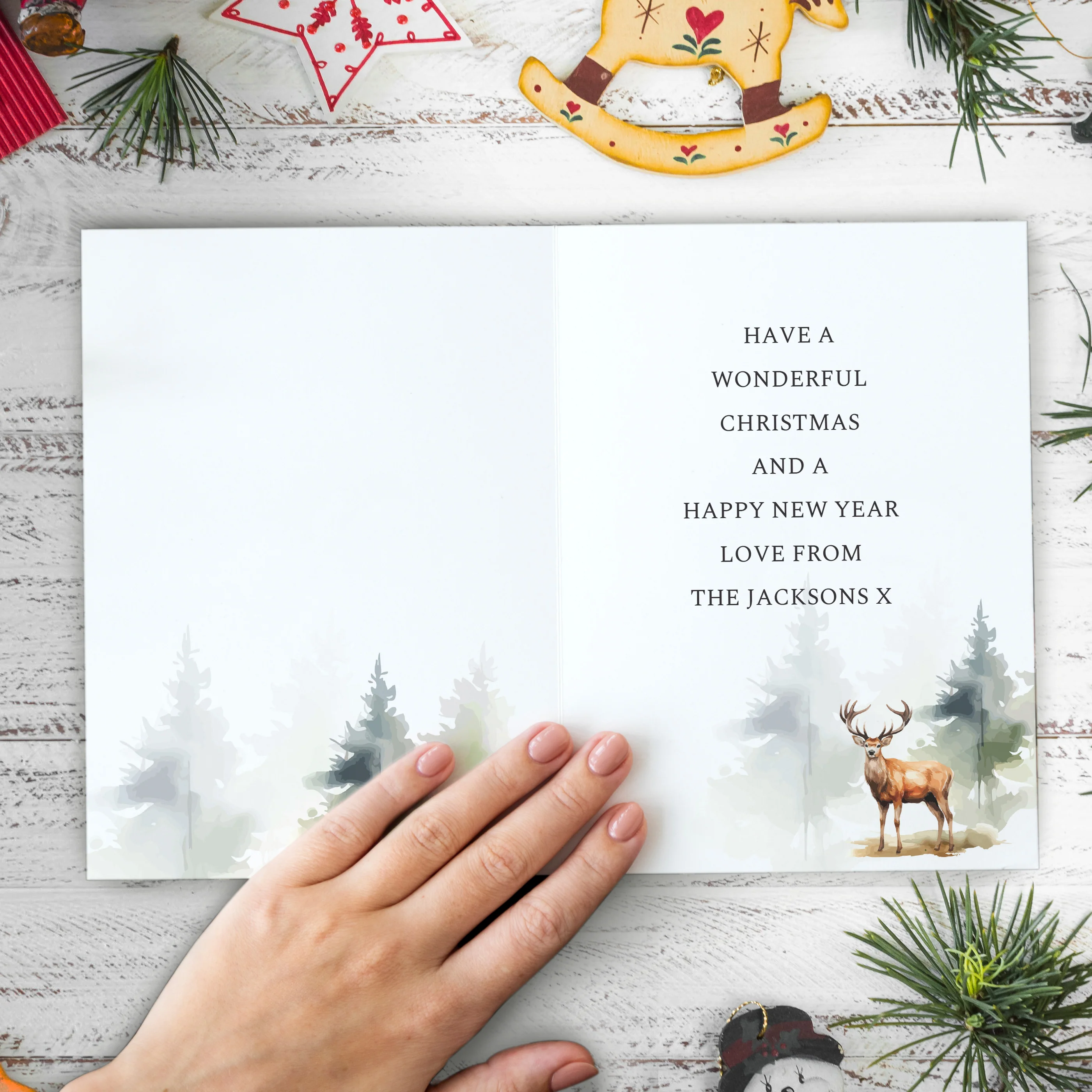 Personalised Pack of 10 Christmas Cards - Stag - Image 7