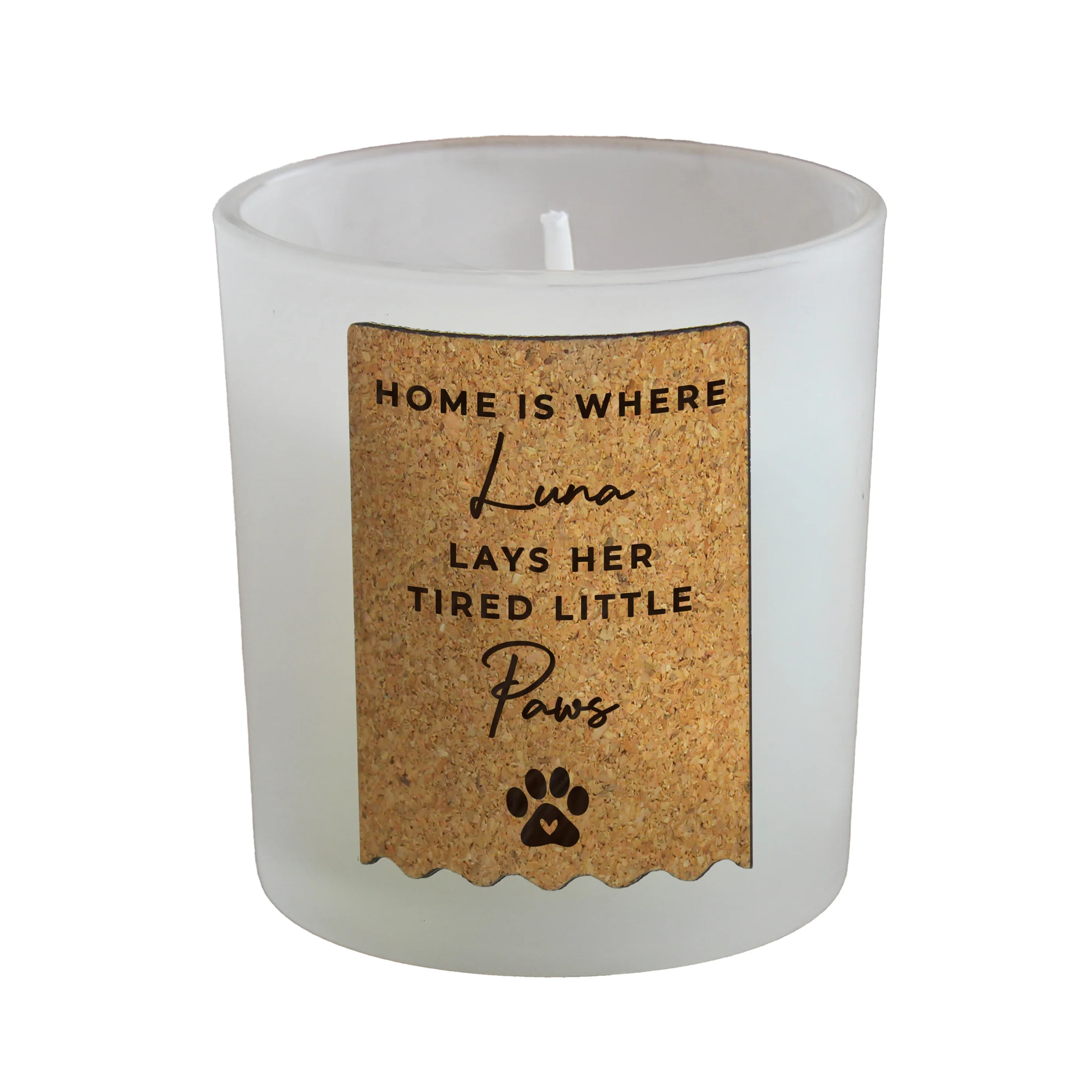 Personalised Paw Print Cork Label Candle Jar - Image 5