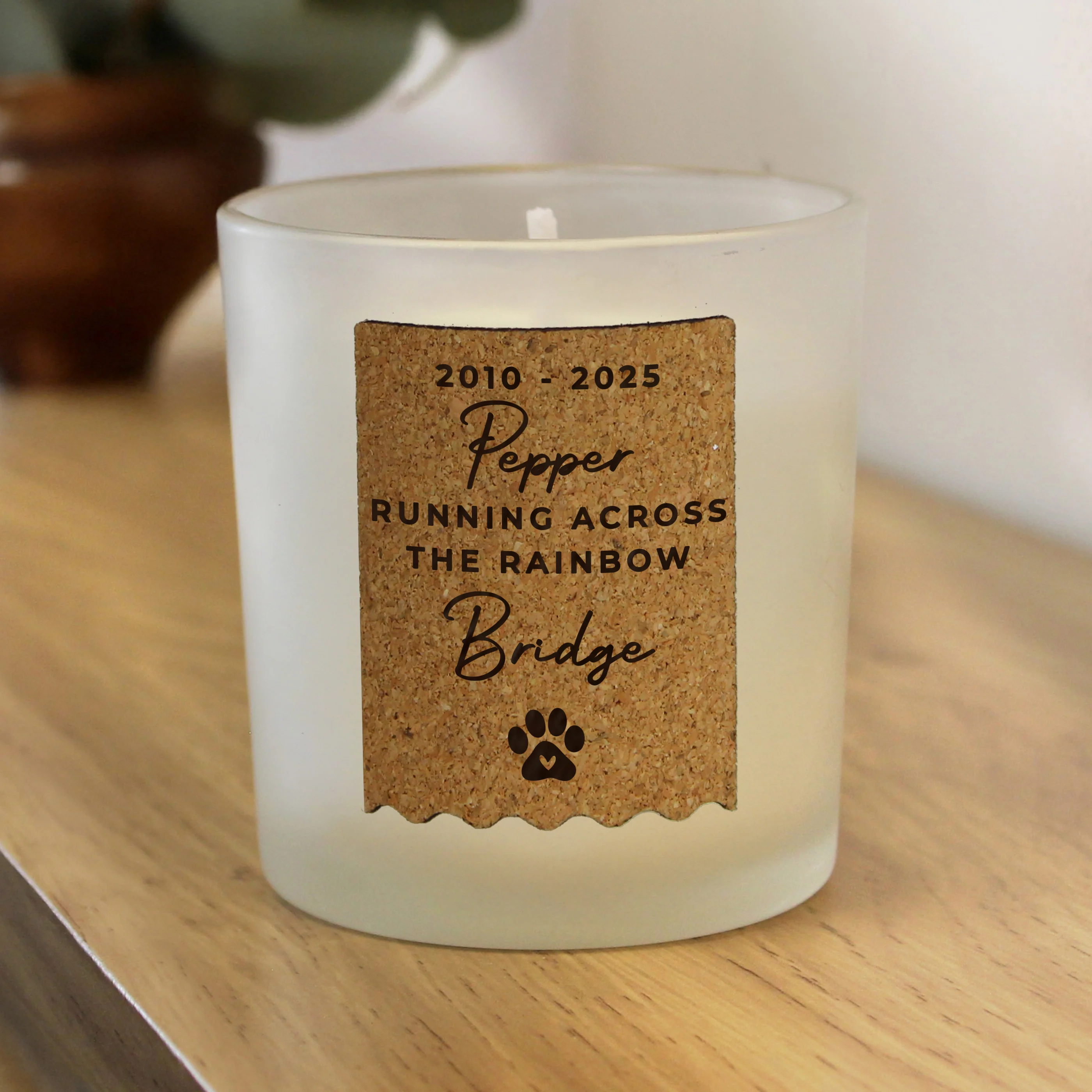 Personalised Paw Print Cork Label Candle Jar - Image 6