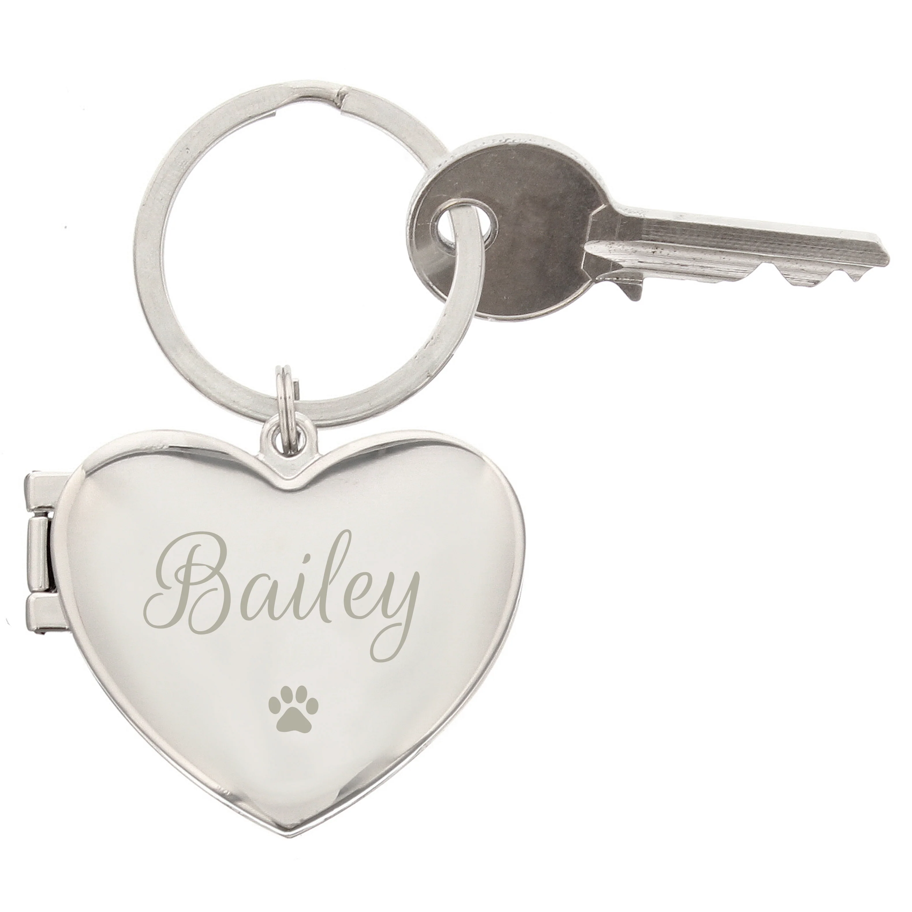 Personalised Paw Print Heart Photo Frame Keyring - Image 2