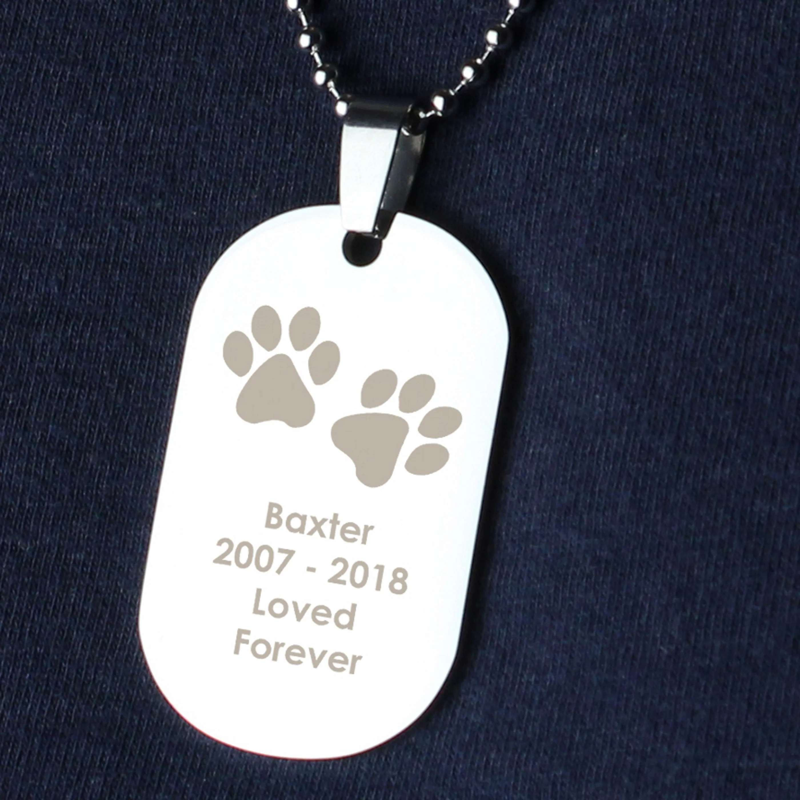 Personalised Paw Prints Stainless Steel Dog Tag Necklace - Image 13