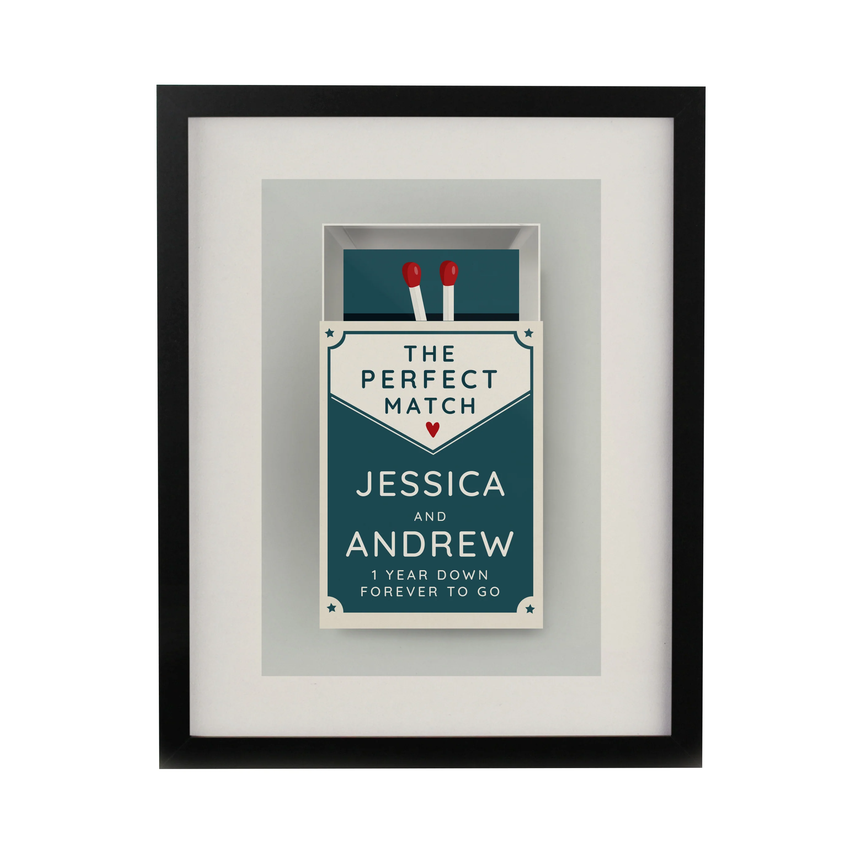 Personalised Perfect Match Black Poster Frame - Image 3