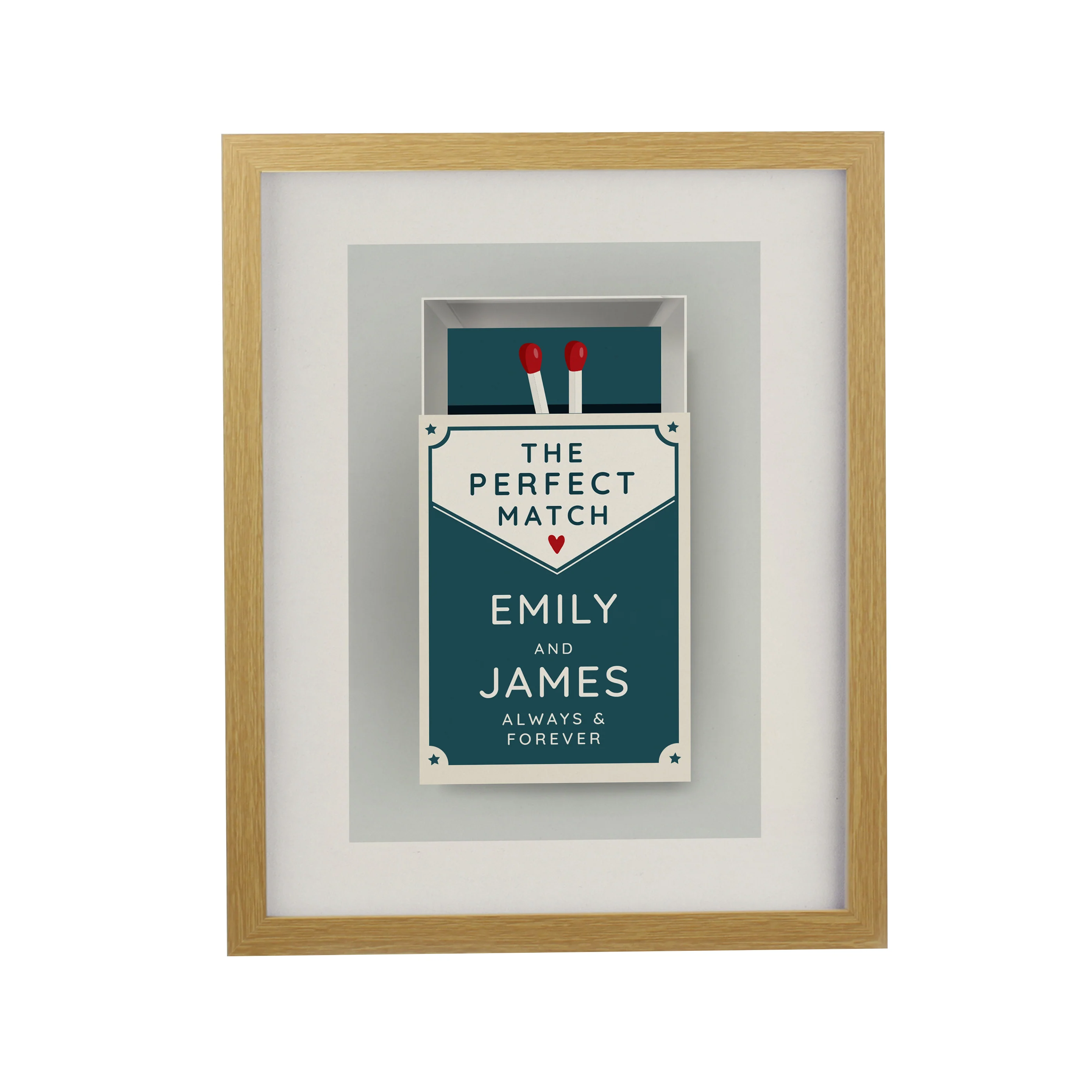 Personalised Perfect Match Oak Poster Frame - Image 3
