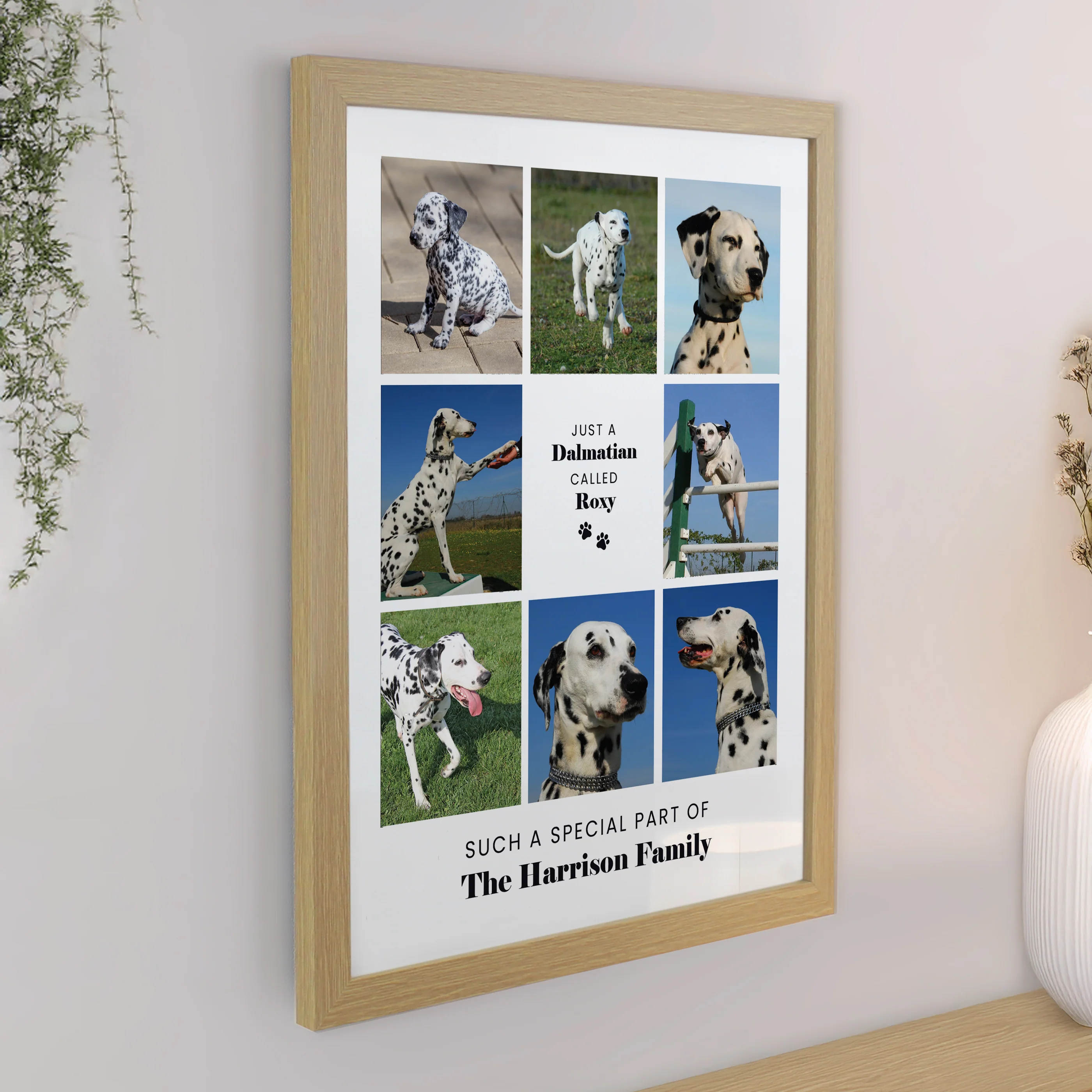 Personalised Pet Multi Photo Upload Oak Framed Print - Image 2